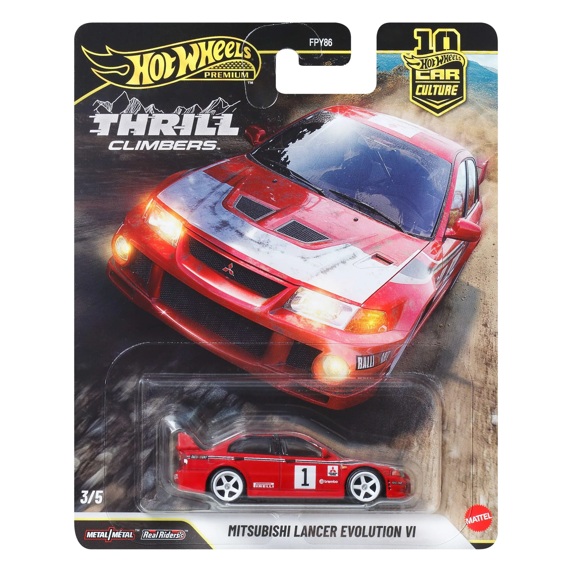 Hot Wheels Premium Kultowe auta Mitsubishi Lancer Evolution VI Samochód 1:64 Zabawka 3+ - Image 6