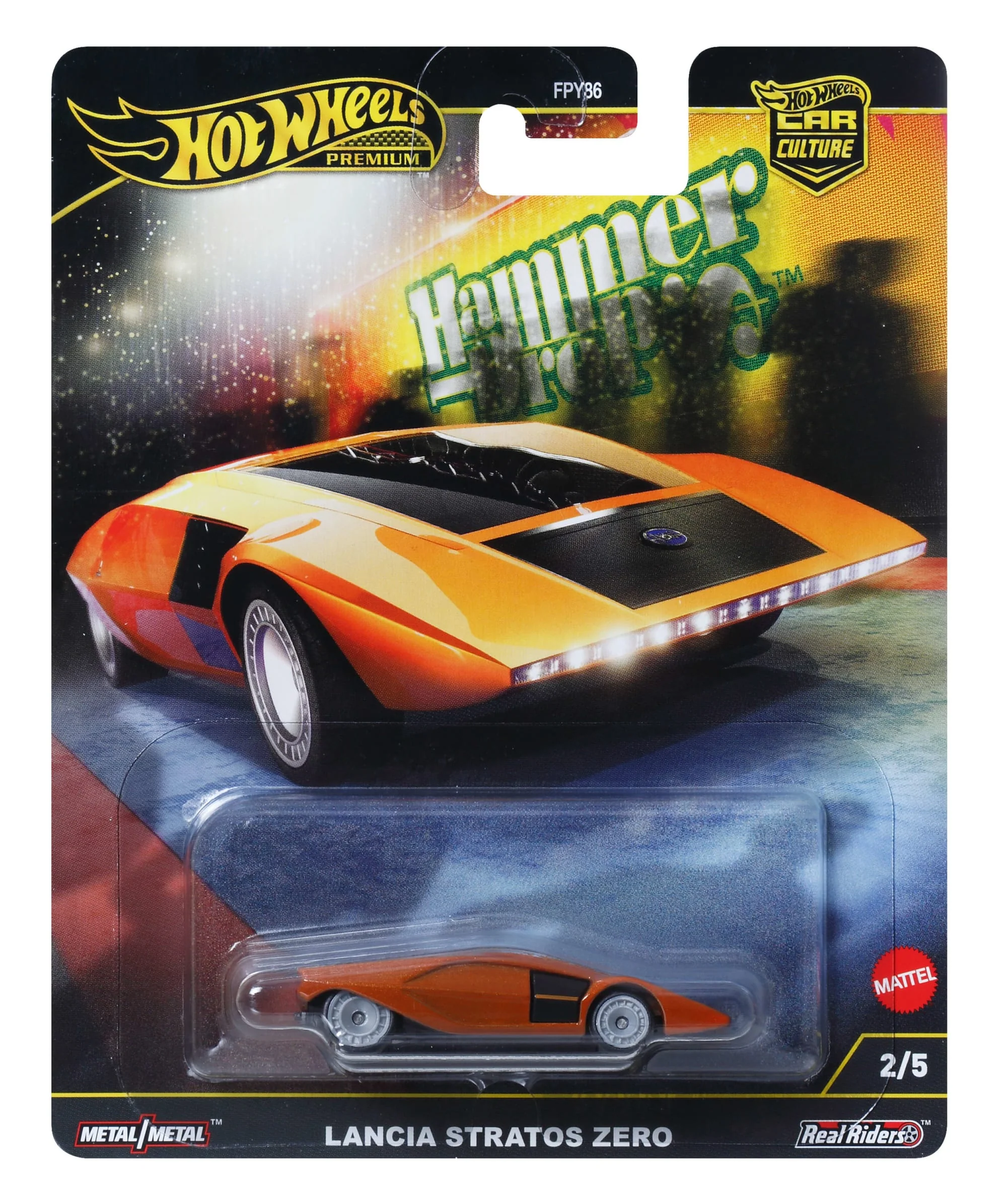 Hot Wheels Premium Car Culture Hammer Drop Lancia Stratos Zero Sammel-Spielzeugauto Im Maßstab 1:64 - Image 6