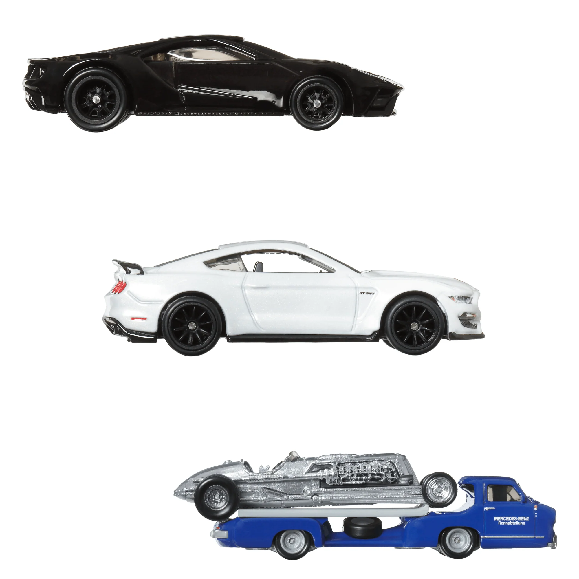 Hot Wheels Premium Collector Jay Leno’S Garage Set, 3 Cars & 1 Transporter - Image 2