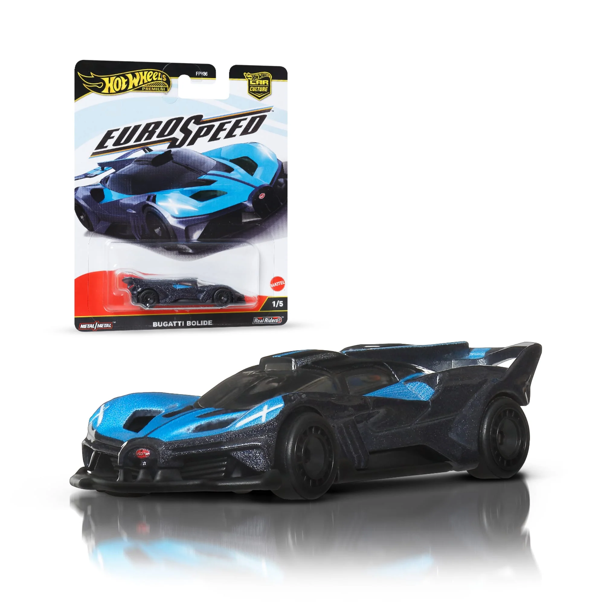 Hot Wheels Premium Kultowe auta Bugatti Bolide Samochód 1:64 Zabawka 3+