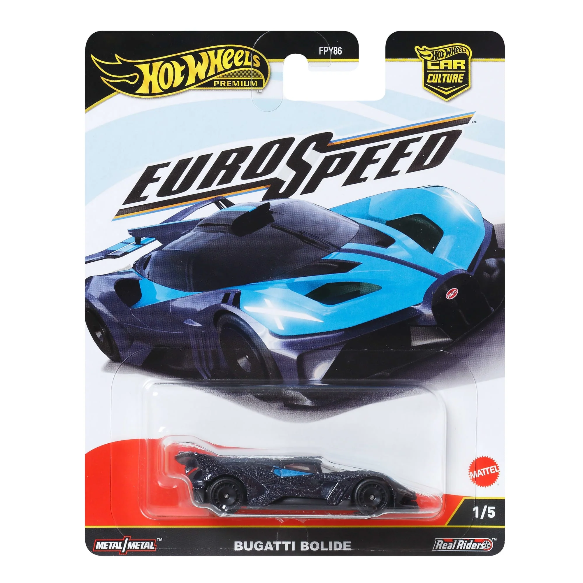 Hot Wheels Premium Kultowe auta Bugatti Bolide Samochód 1:64 Zabawka 3+ - Image 6