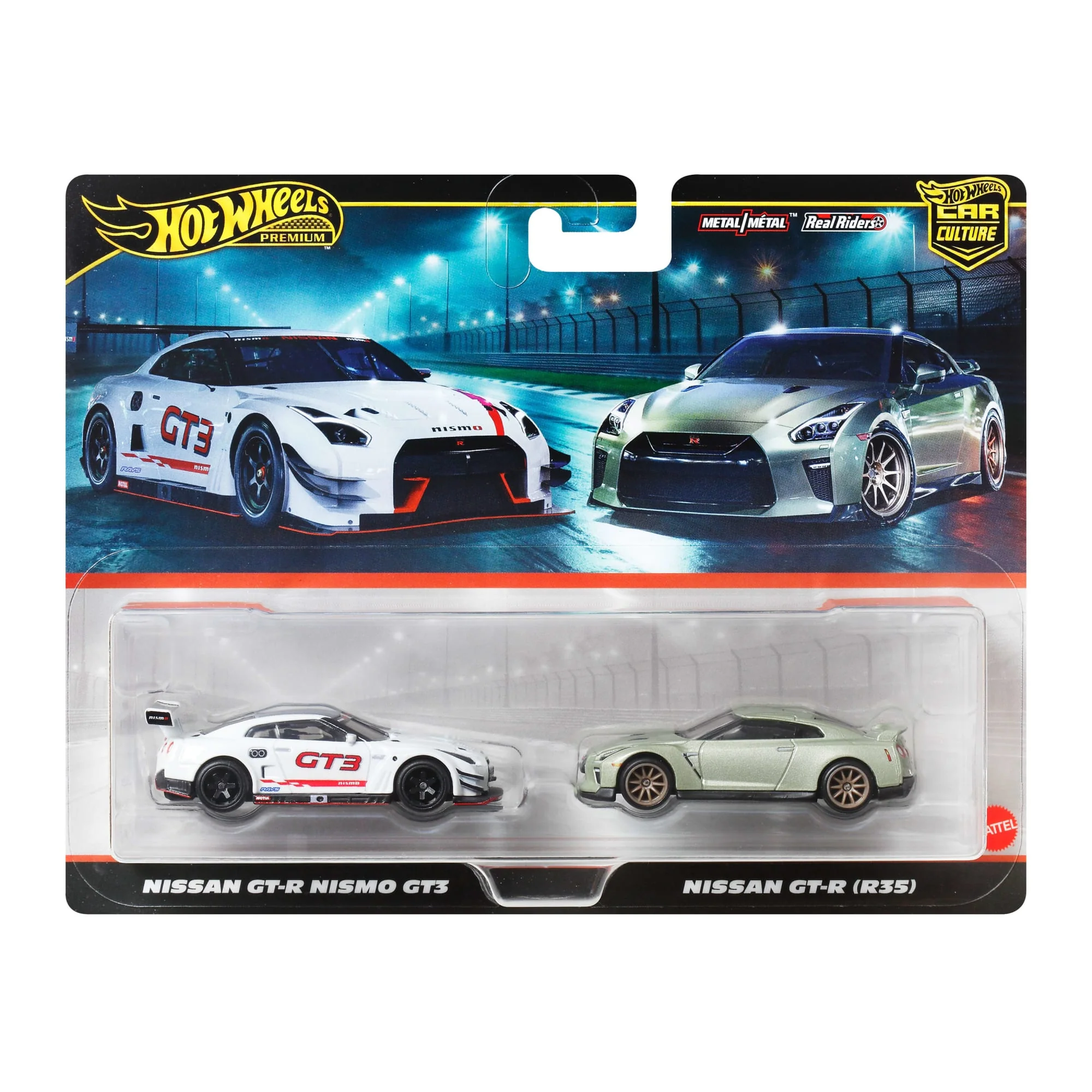 Hot Wheels Premium Kultowe auta Nissan GTR Samochody 2-pak 1:64 Zestaw 3+ - Image 6