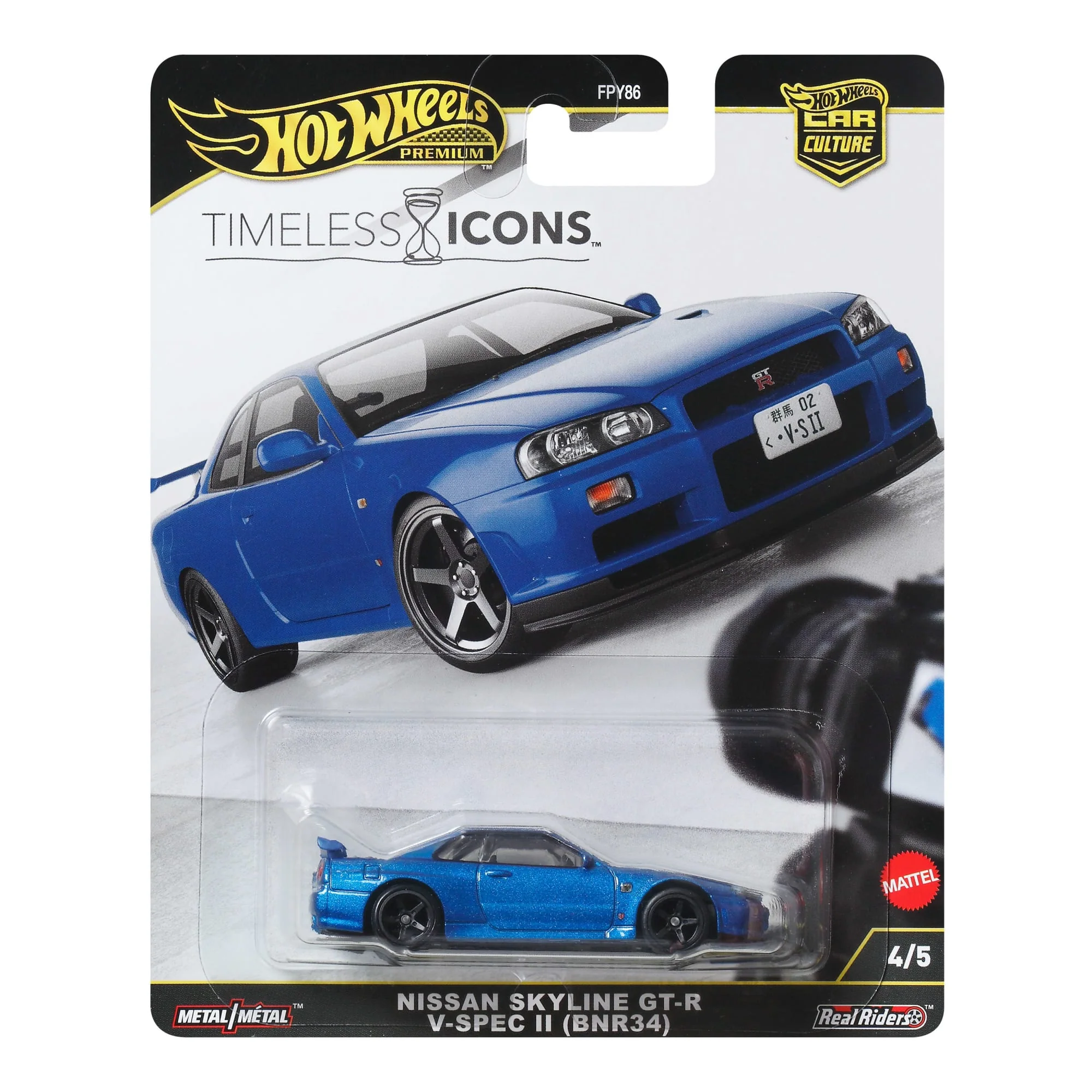 Hot Wheels Premium Kultowe auta Nissan Skyline R34 GTR Samochód 1:64 Zabawka 3+ - Image 6