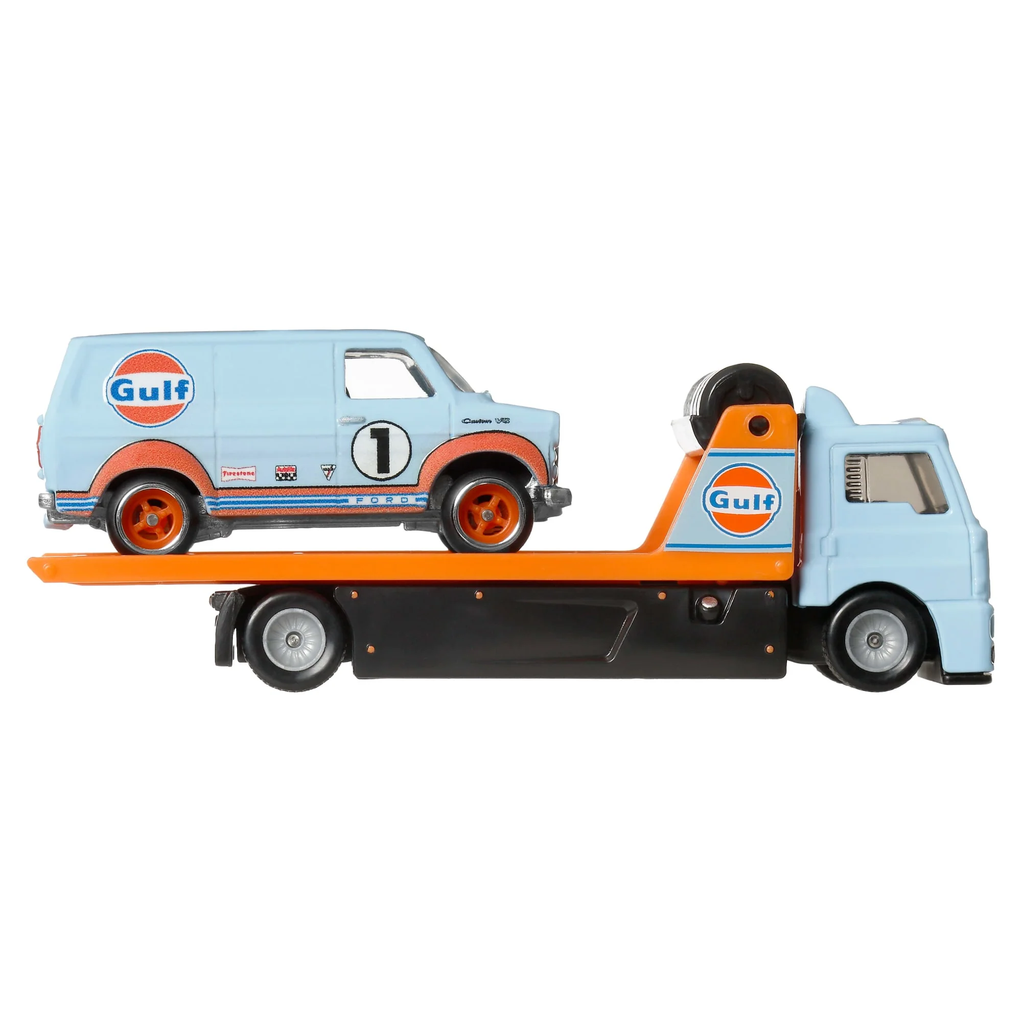 Hot Wheels Premium Le Mans Race Gulf Wielopak pojazdów 3 samochody i 1 transporter Zestaw Zabawki auta dla dzieci 3+ i kolekcjonerów - Image 3