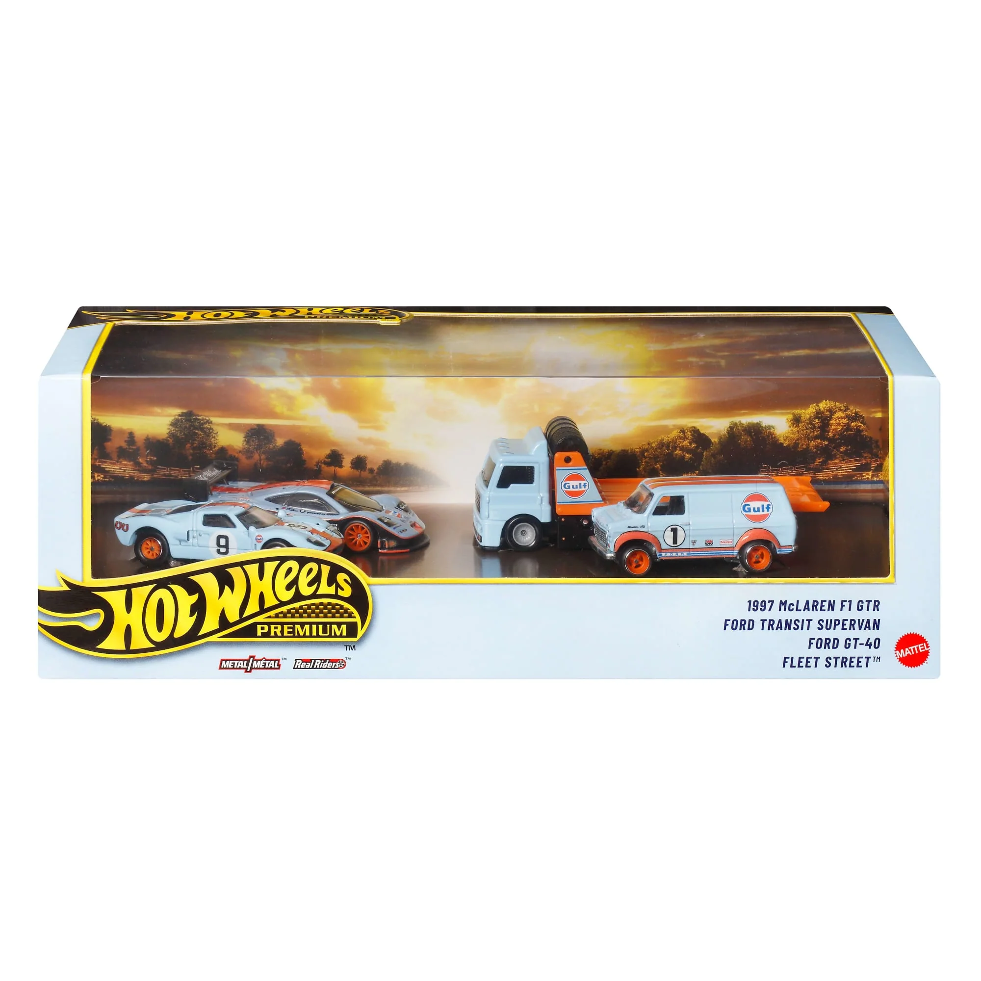 Hot Wheels Premium Le Mans Race Gulf Wielopak pojazdów 3 samochody i 1 transporter Zestaw Zabawki auta dla dzieci 3+ i kolekcjonerów - Image 6