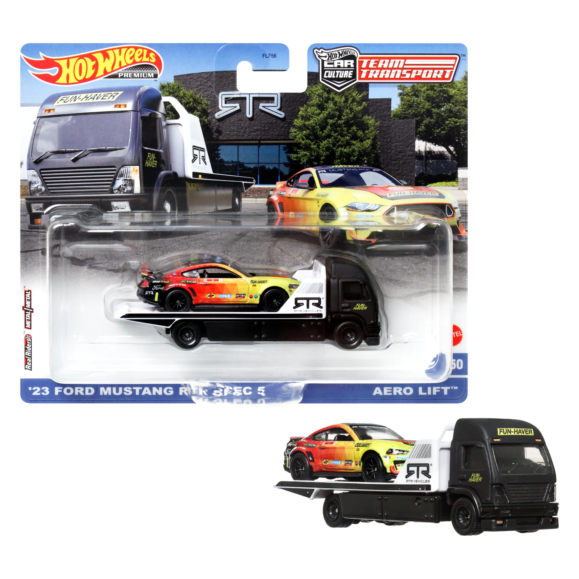 Hot Wheels Team Transport Truck & Race Car, Gift For Racing Collectors - Image 2