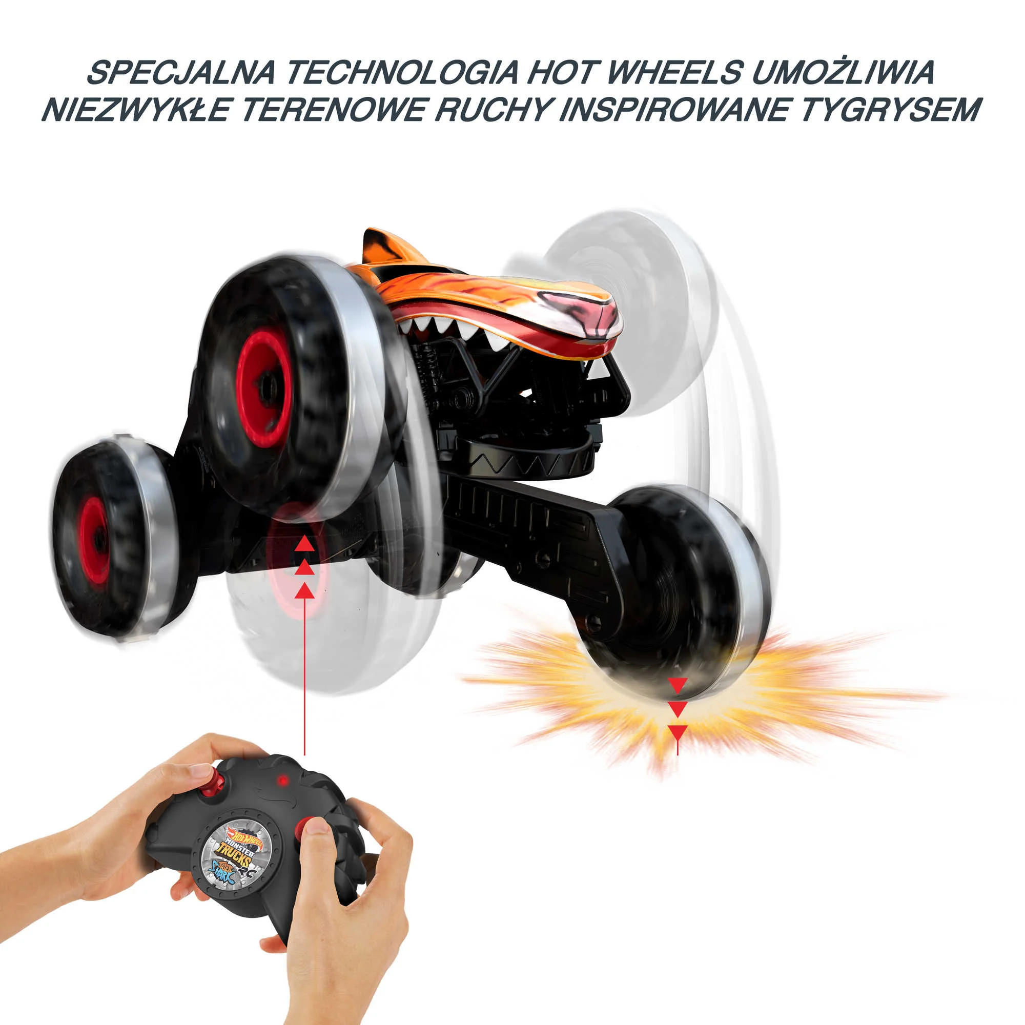 Hot Wheels® Monster Trucks R/C Niepowstrzymany Tiger Shark 1:15 Terenowy pojazd zdalnie sterowany - Image 3