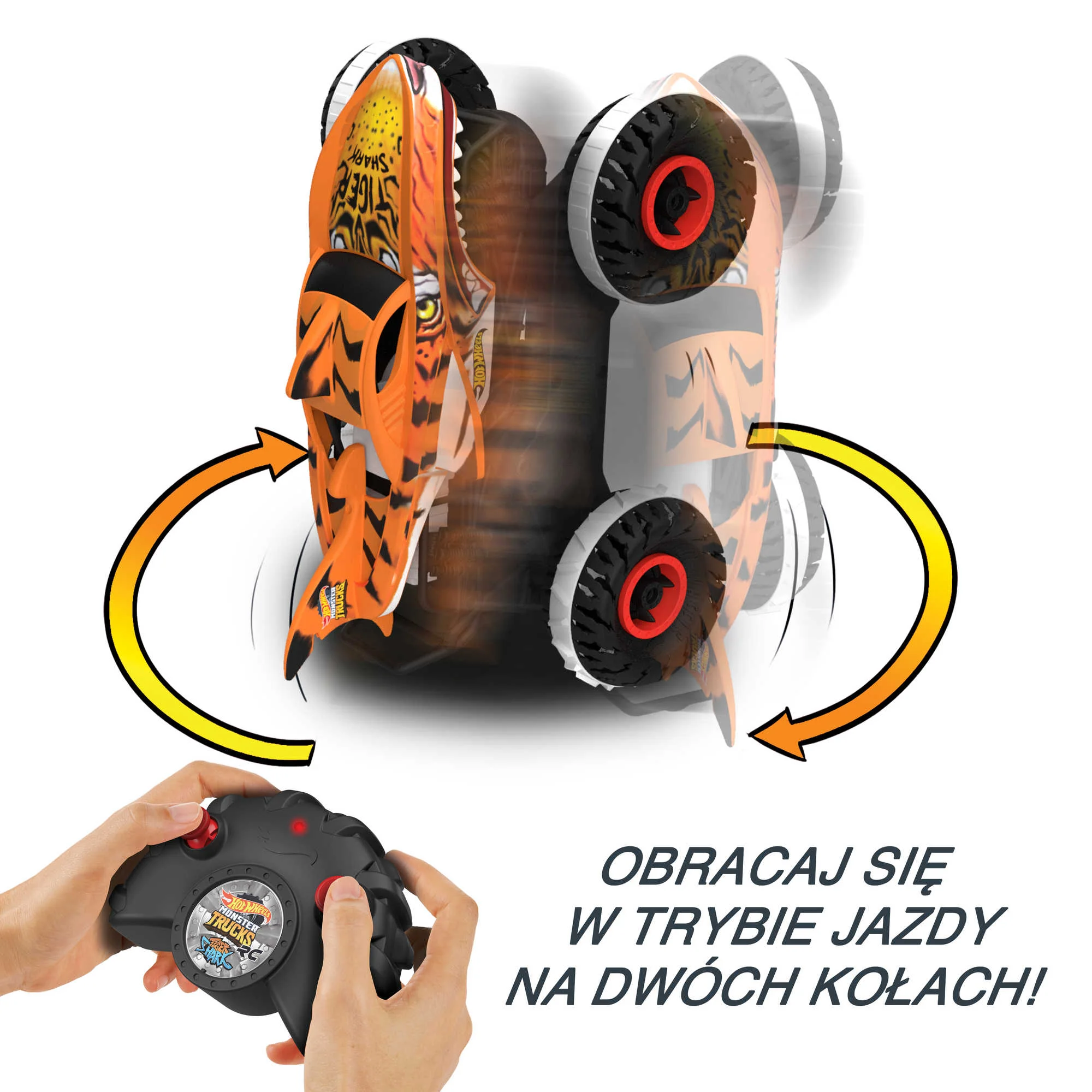 Hot Wheels® Monster Trucks R/C Niepowstrzymany Tiger Shark 1:15 Terenowy pojazd zdalnie sterowany - Image 4