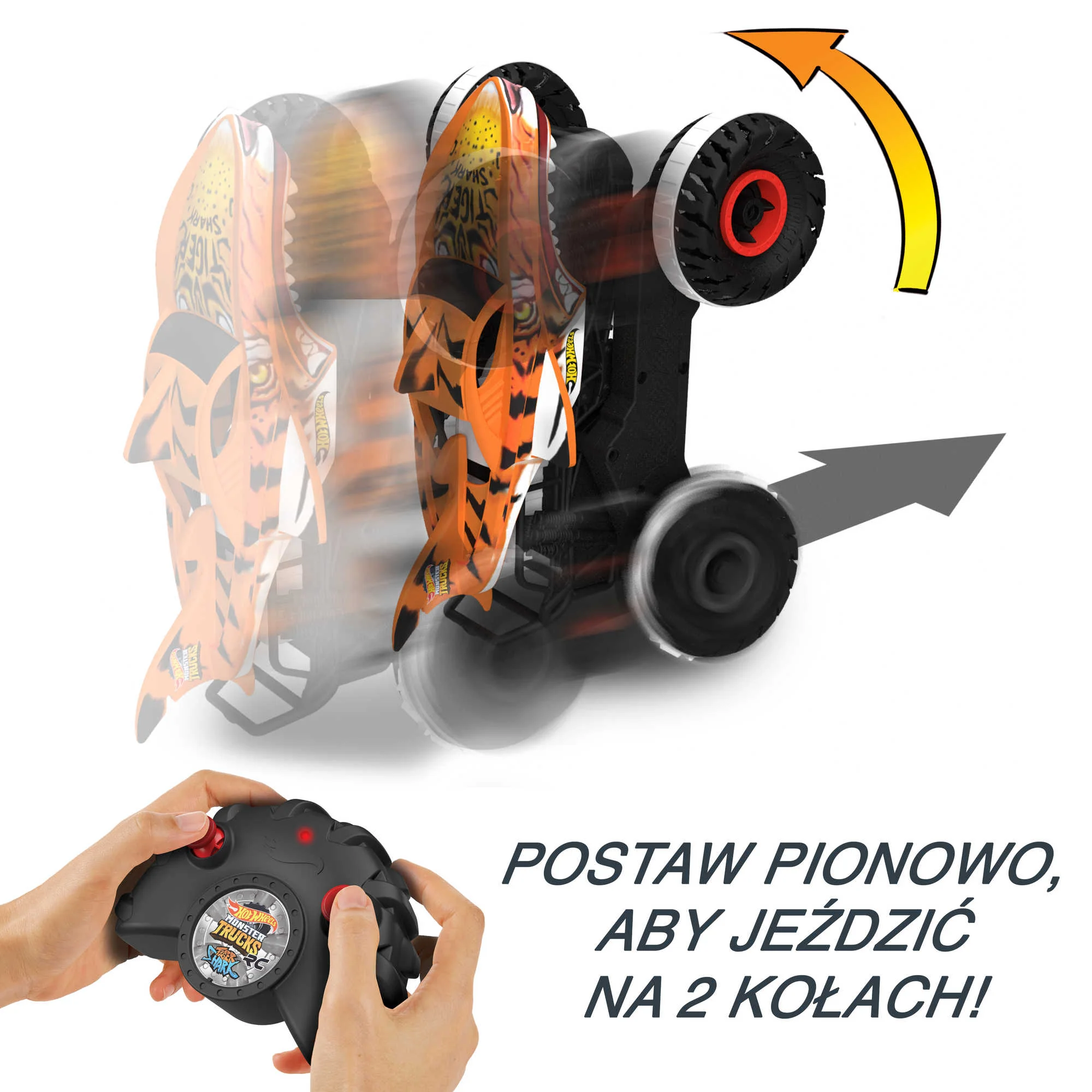 Hot Wheels® Monster Trucks R/C Niepowstrzymany Tiger Shark 1:15 Terenowy pojazd zdalnie sterowany - Image 5