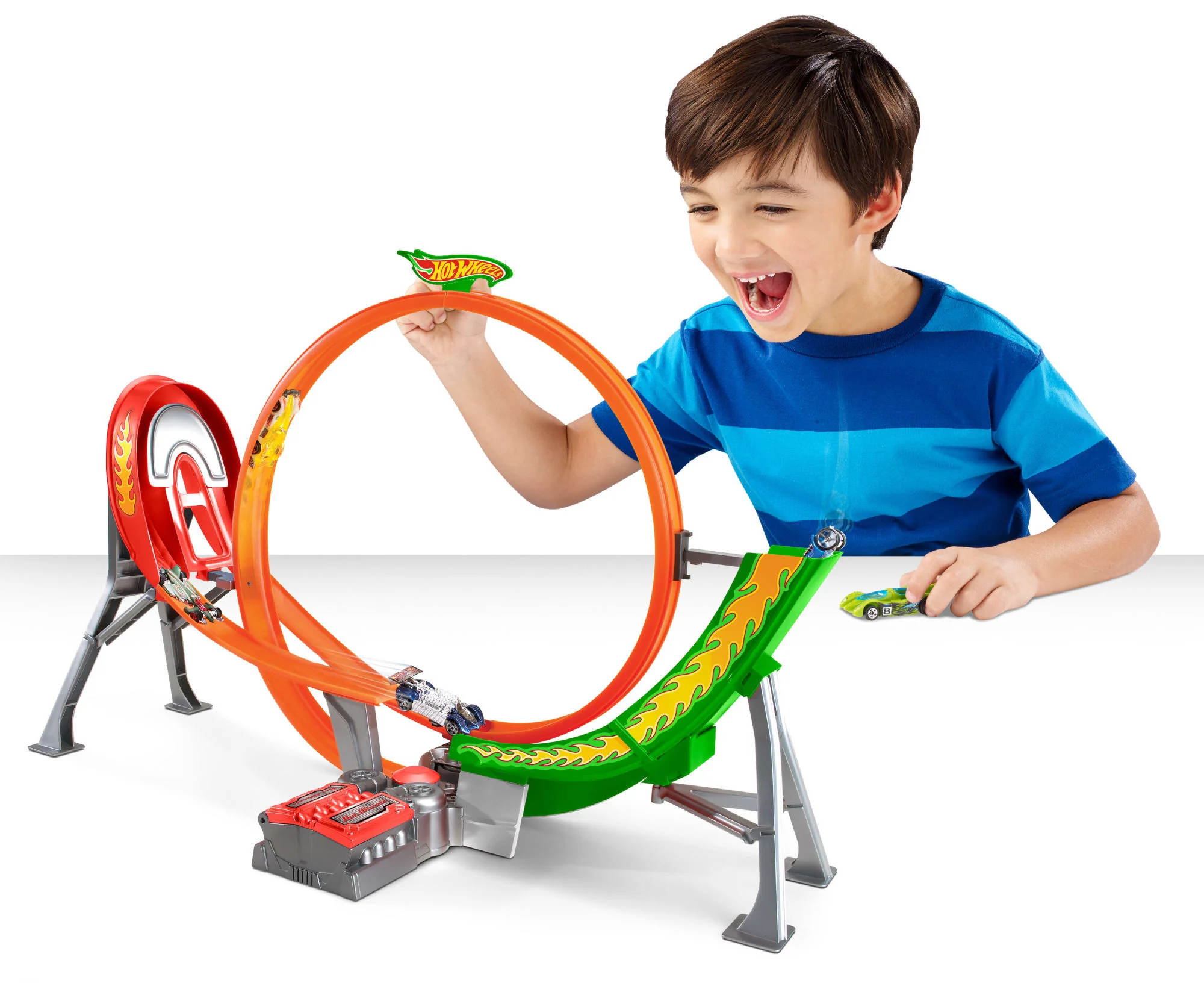 Hot Wheels Track Builder Tor rajdowy z napędem Power Shift - Image 2