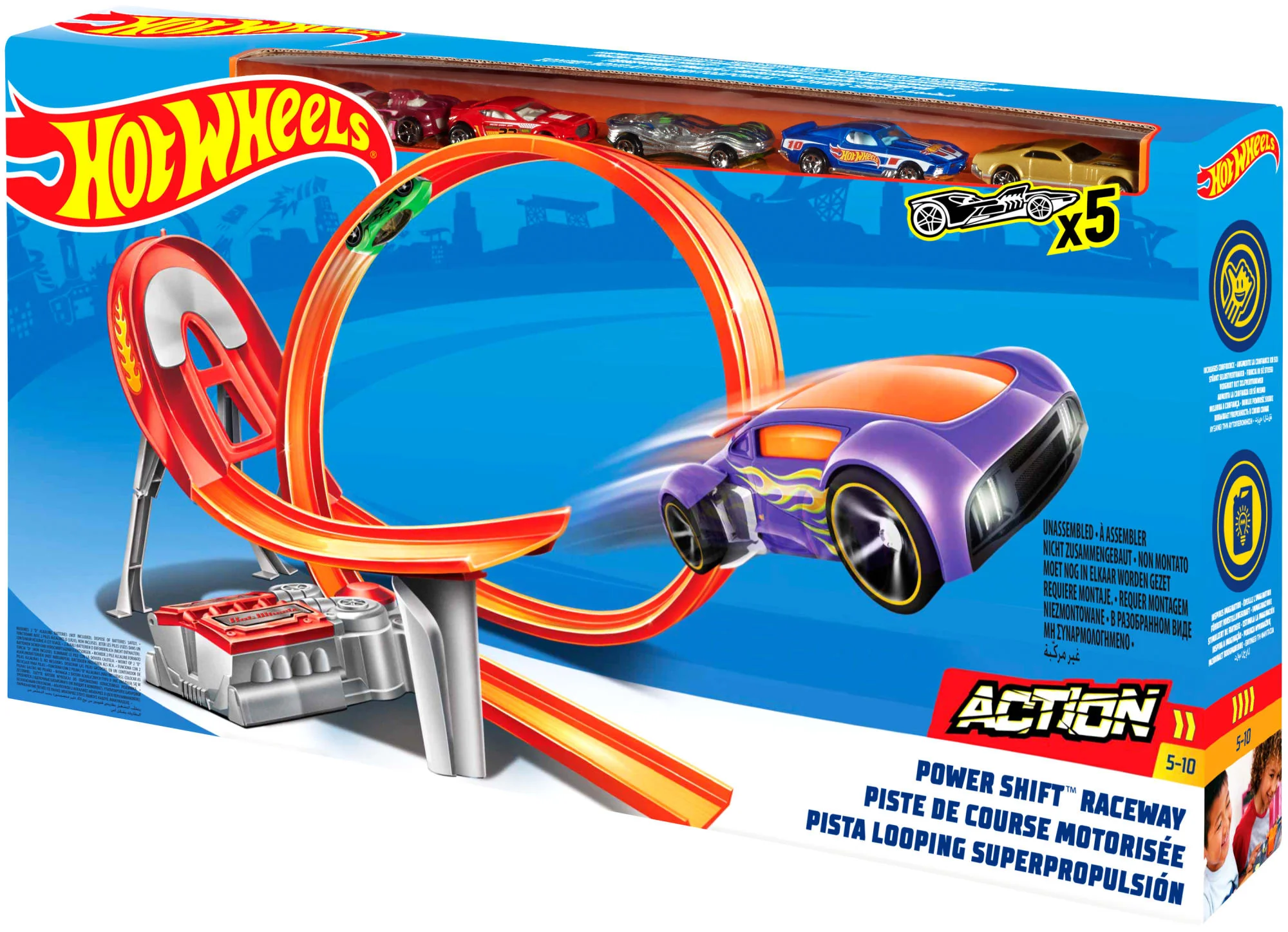 Hot Wheels Track Builder Tor rajdowy z napędem Power Shift - Image 6