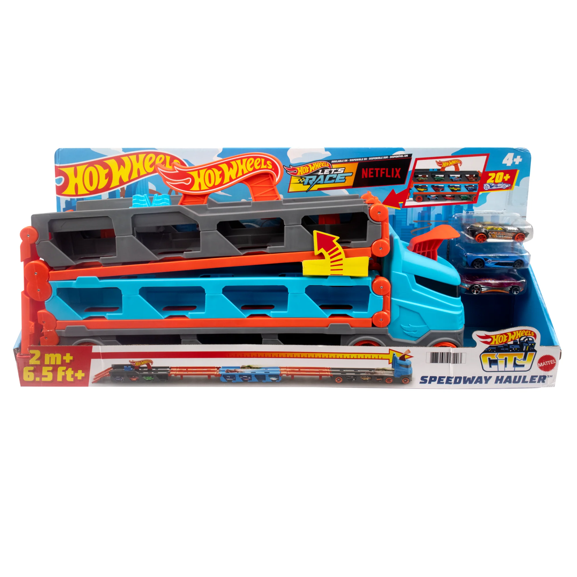 Hot Wheels - Speedway Transportwagen - Vrachtwagen En Racebaan In-Één - Vanaf 4 Jaar