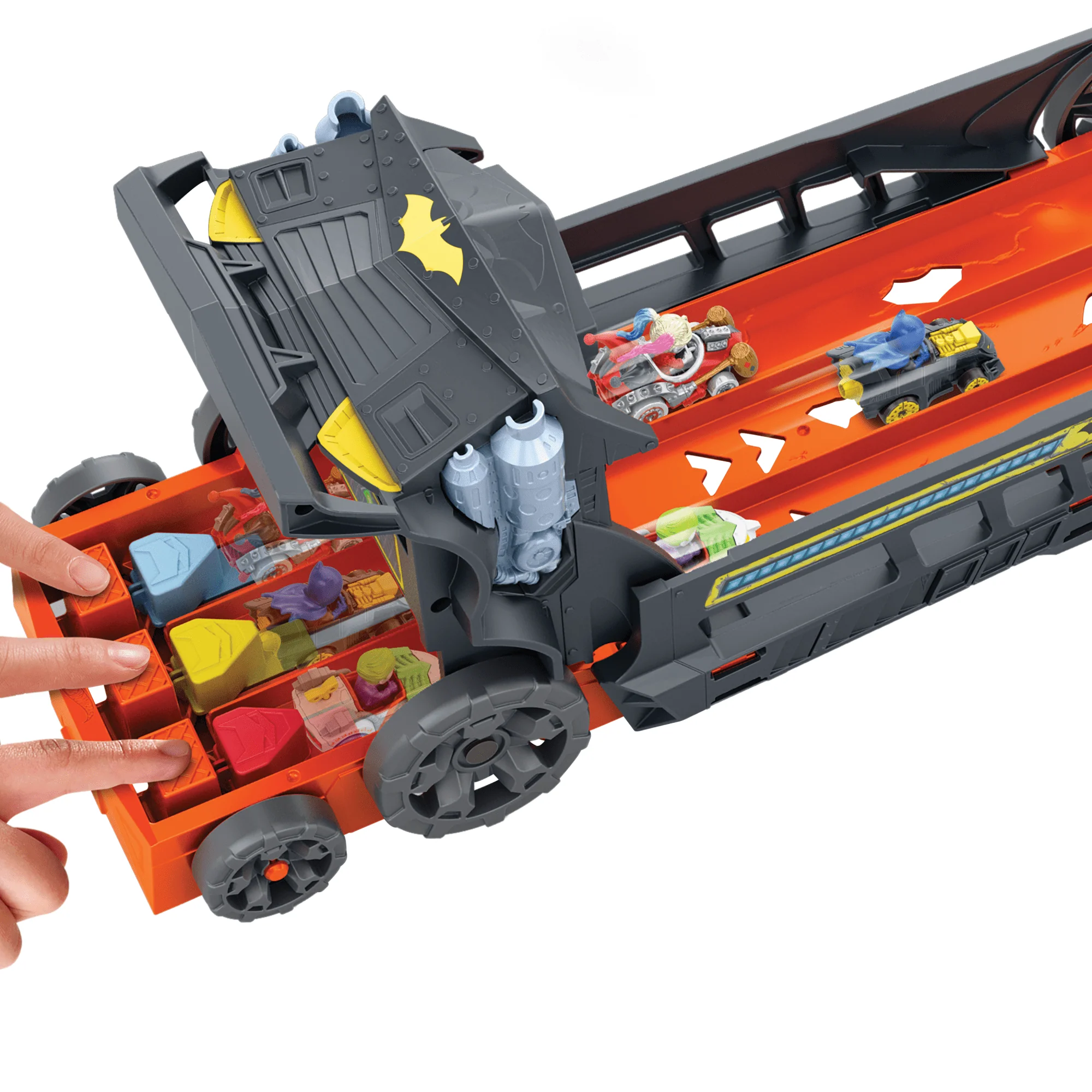 Hot Wheels Racerverse Batmans Ontsnappingsachtervolging, Voertuig Verandert In Racebaan Met 3 Banen Met 2 Metalen Speelgoedauto'S - Image 2