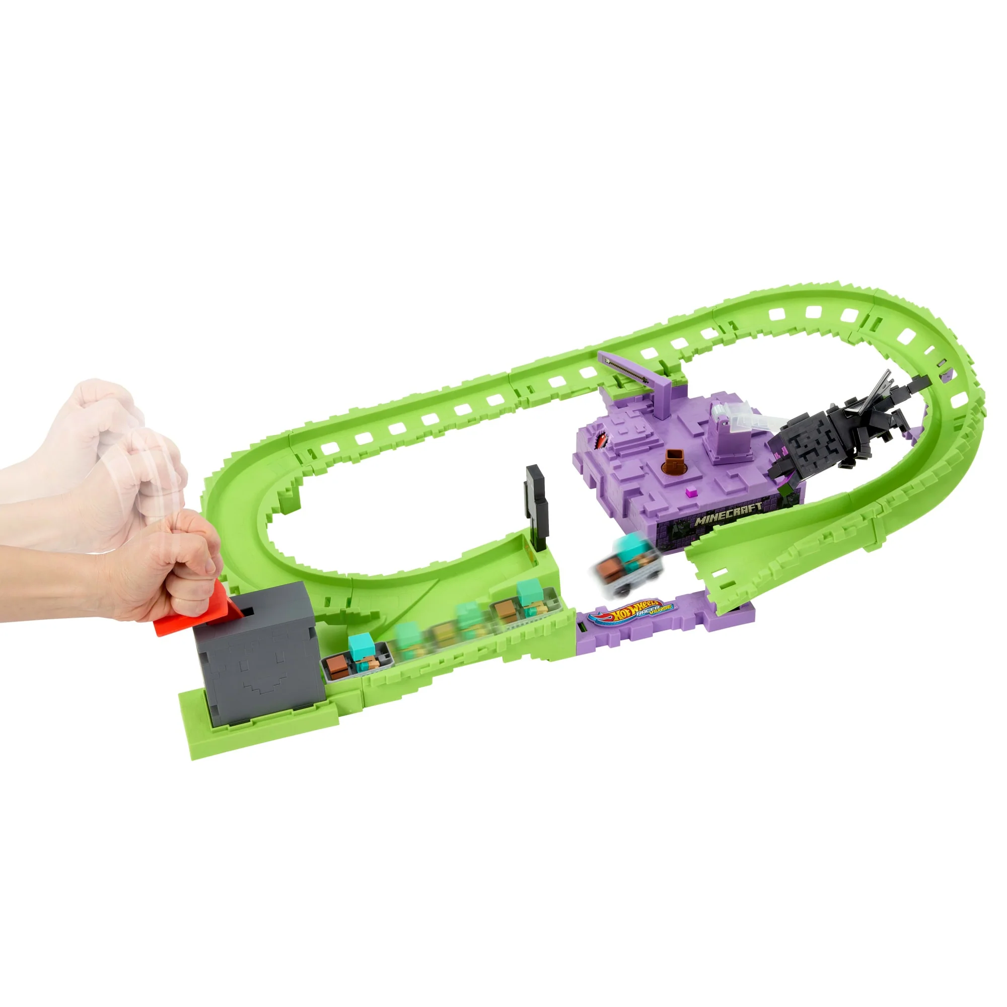 Hot Wheels Racerverse Minecraft Pist Seti Ve Metal Elmas Zırhlı Steve - Image 2