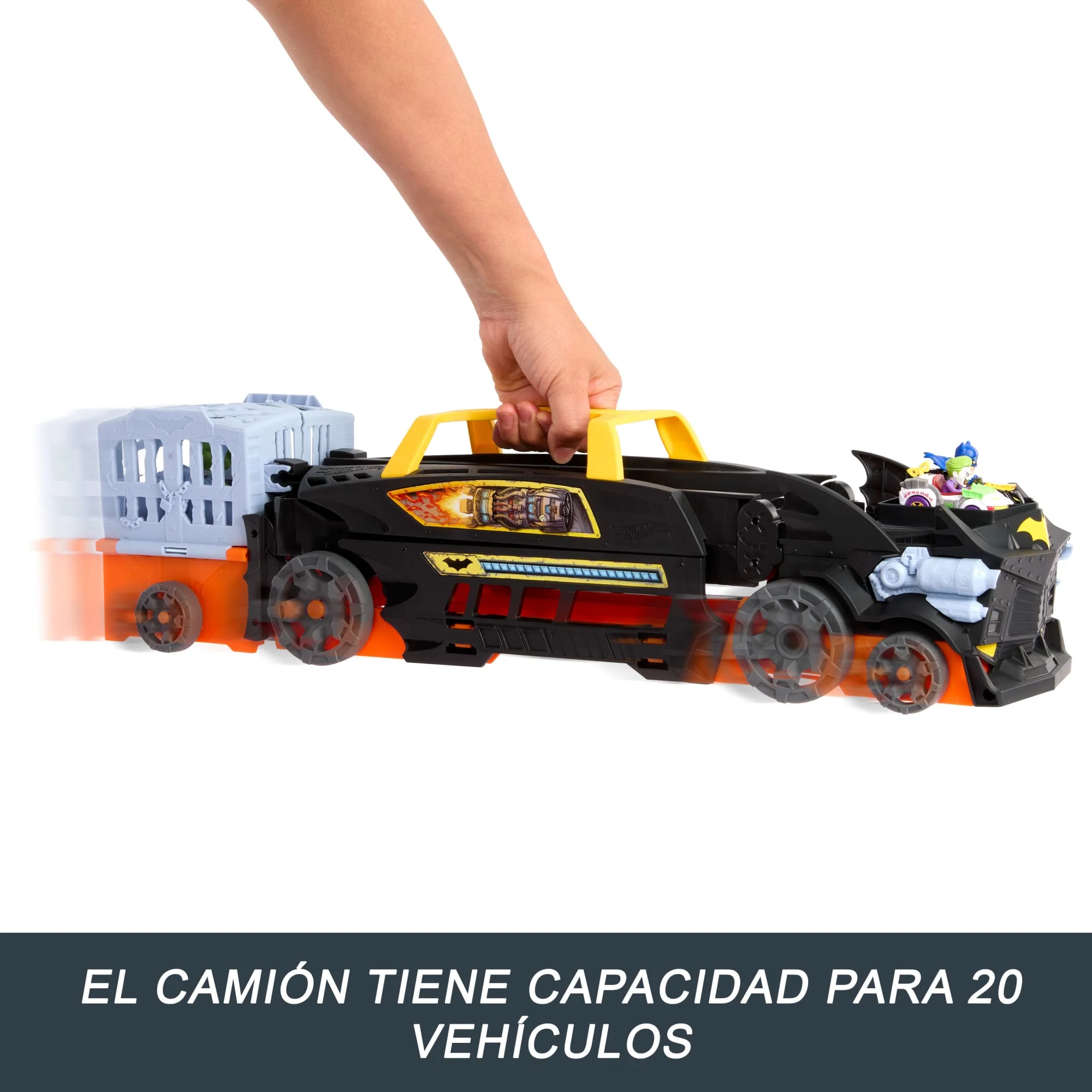 Conjunto De Pista Persecución De Escape De Batman De Racerverse De Hot Wheels, El Vehículo Se Transforma En Una Pista De Carreras De 3 Carriles Con 2 Coches De Juguete Metálicos - Image 3