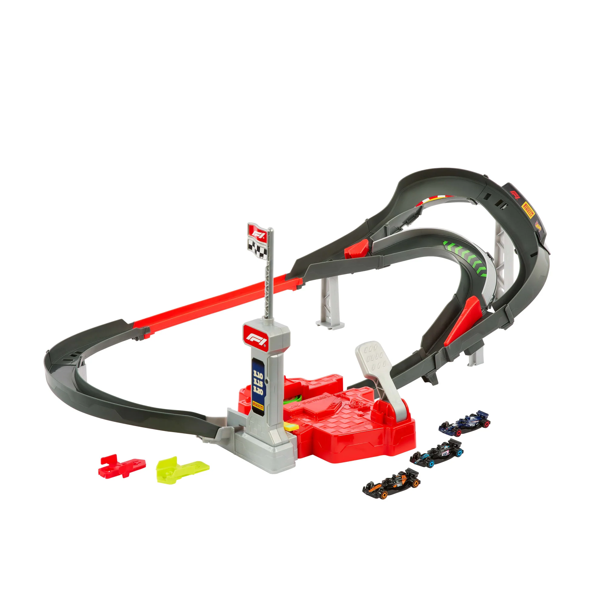 Hot Wheels Racing Formula 1 Πίστα Με 3 Μεταλλικά Αυτοκινητάκια Κλίμακας 1:64 - Image 3