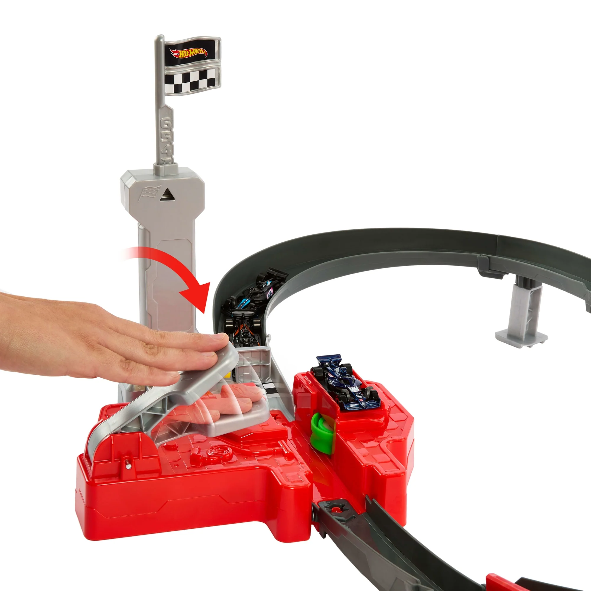 Hot Wheels Racing Formula 1 Πίστα Με 3 Μεταλλικά Αυτοκινητάκια Κλίμακας 1:64 - Image 4