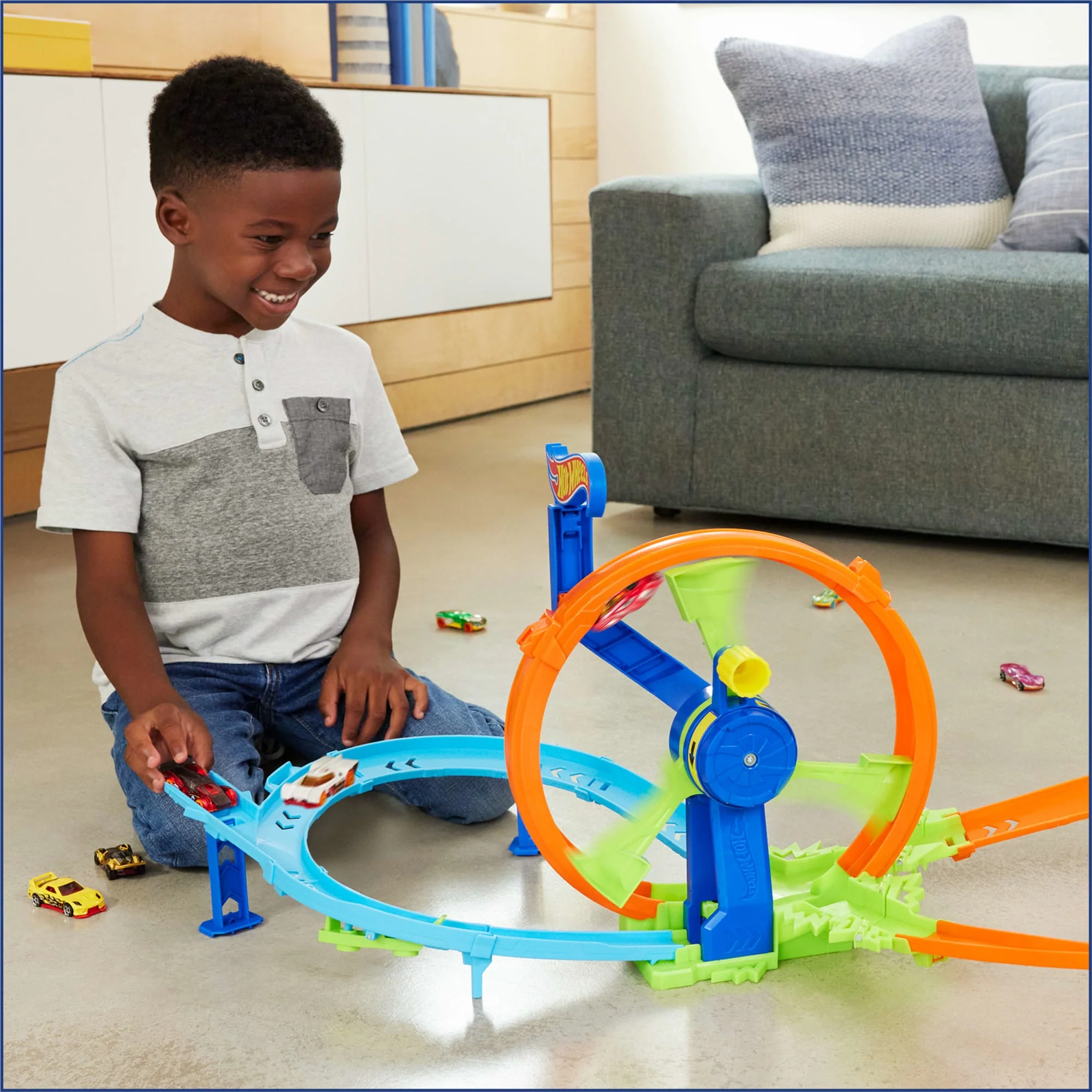 Hot Wheels Razendsnel Lanceren En Loopen, Speelset Met Metalen Speelgoedauto Schaal 1:64, Crash- En Baanset - Image 2