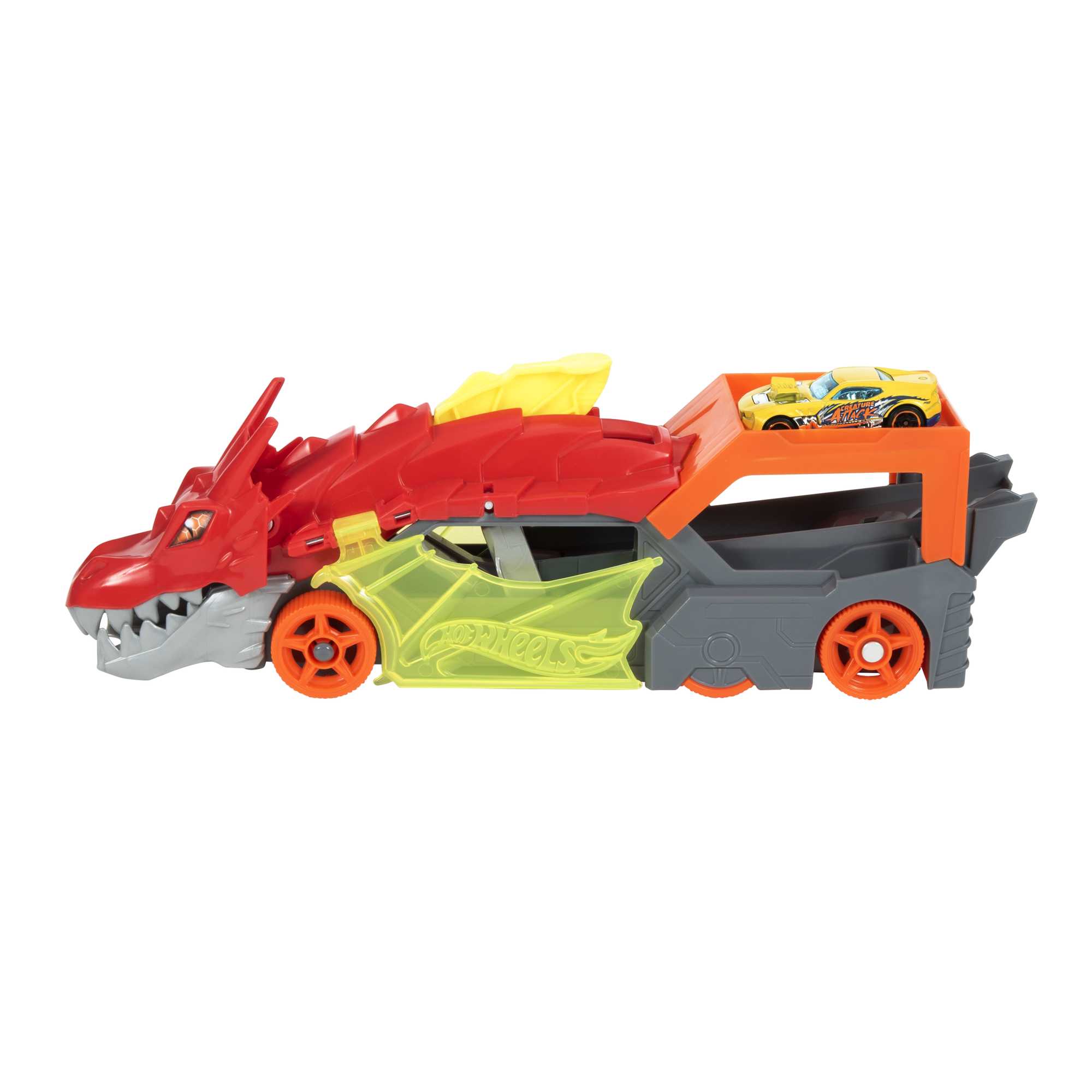Hot Wheels Şehri Fırlatıcı Ve Taşıyıcı Ejderha, Ağzından Araba Püskürtür, 3 Yaş Ve Üzeri Çocuklar Için Hediye - Image 5