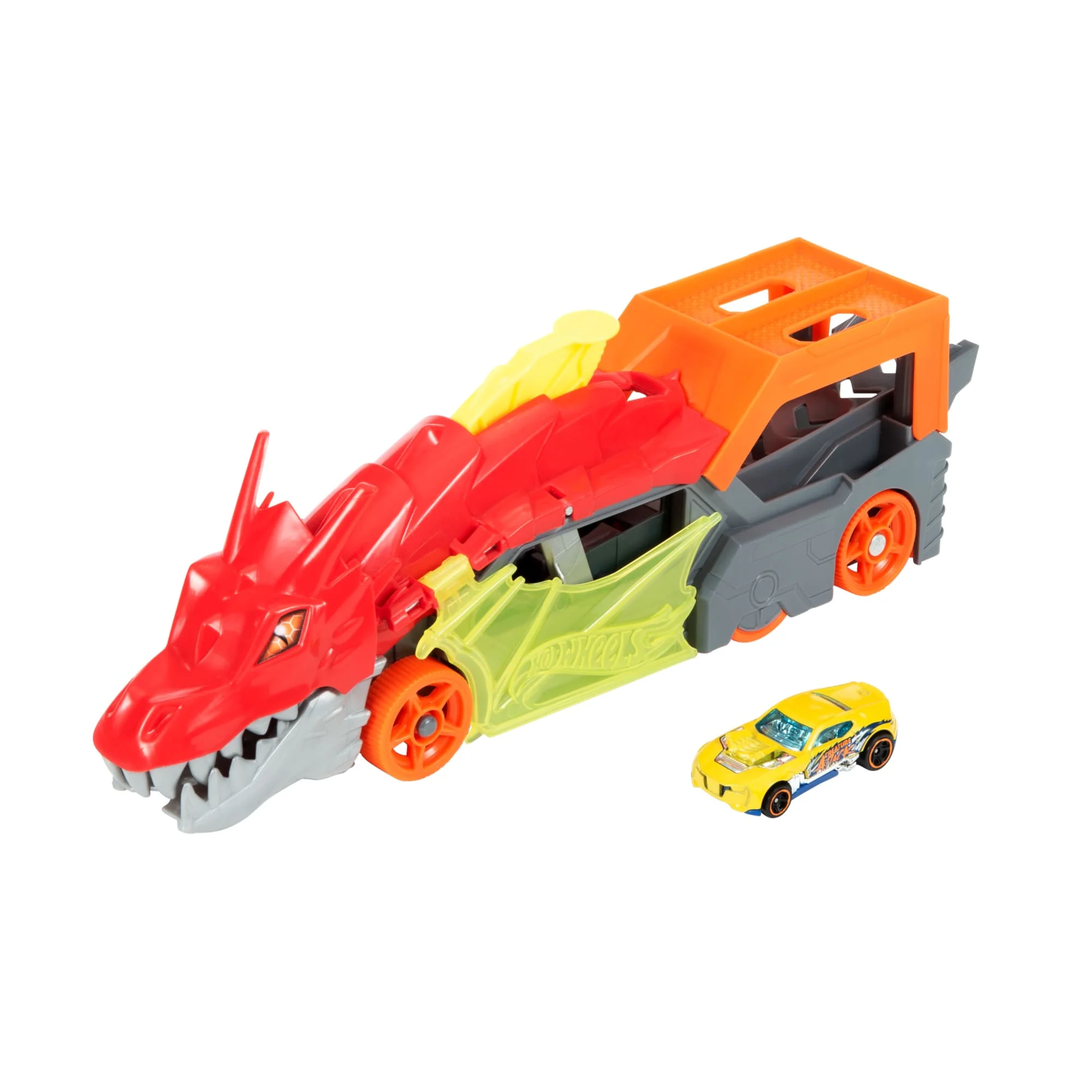 Hot Wheels Şehri Fırlatıcı Ve Taşıyıcı Ejderha, Ağzından Araba Püskürtür, 3 Yaş Ve Üzeri Çocuklar Için Hediye - Image 6