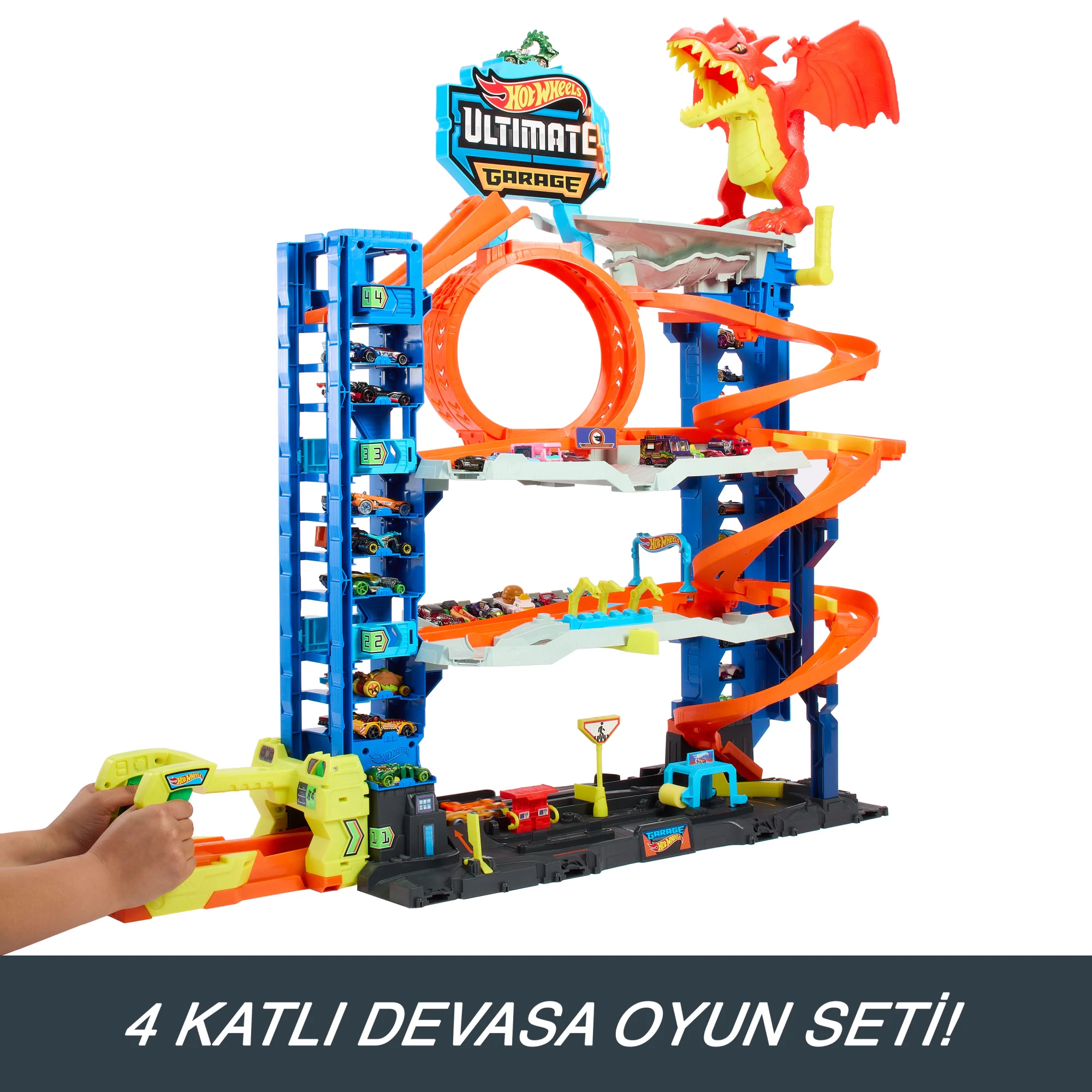 2 Metal Araba Ve 50'Den Fazla Arabalık Oyuncak Otoparkı Içeren Hot Wheels Şehri Yeni Ultimate Garaj Oyun Seti - Image 3