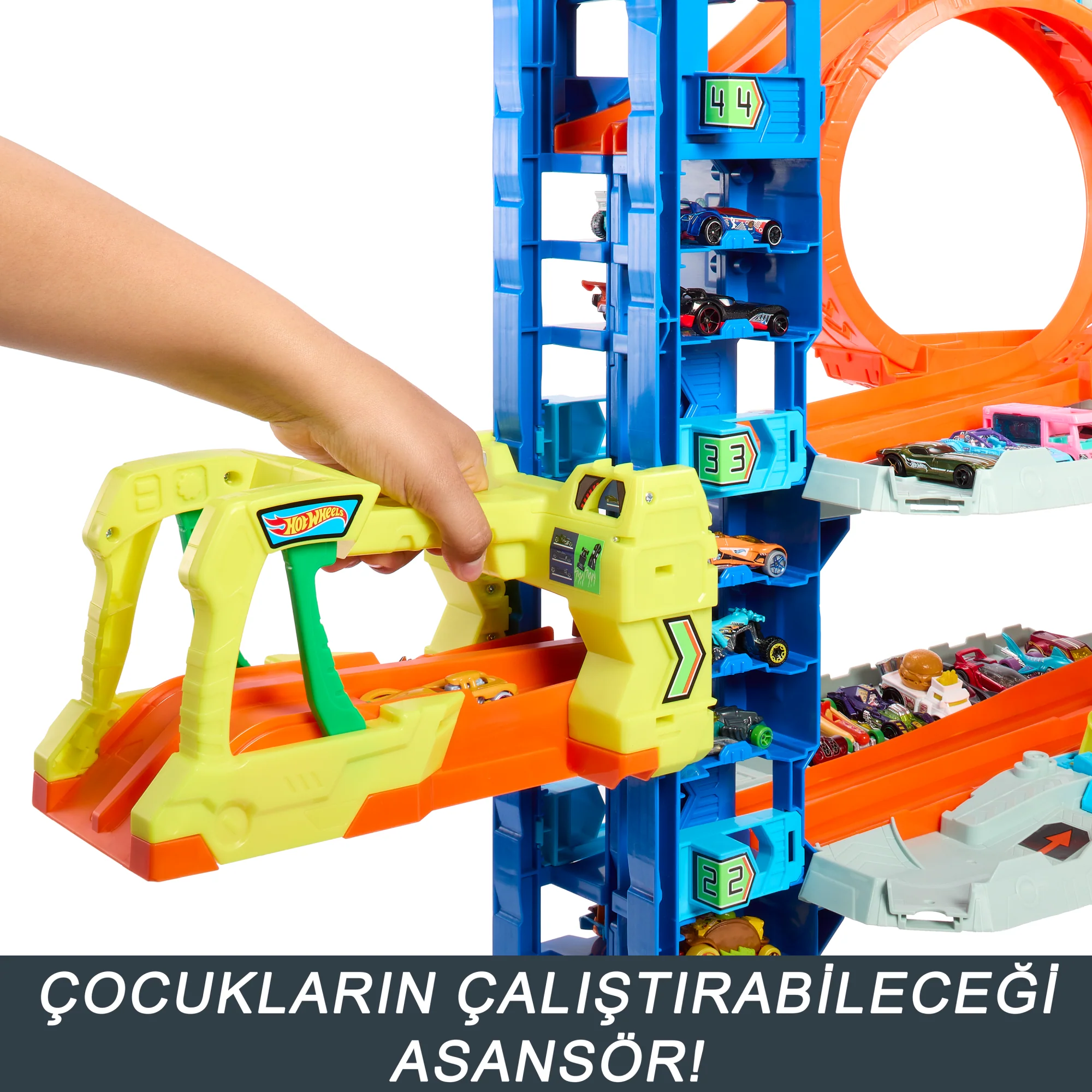 2 Metal Araba Ve 50'Den Fazla Arabalık Oyuncak Otoparkı Içeren Hot Wheels Şehri Yeni Ultimate Garaj Oyun Seti - Image 4