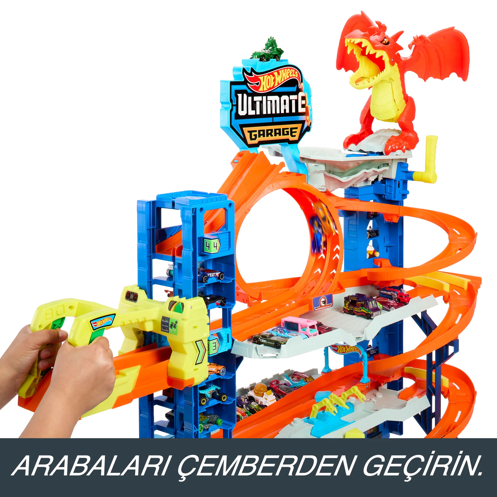 2 Metal Araba Ve 50'Den Fazla Arabalık Oyuncak Otoparkı Içeren Hot Wheels Şehri Yeni Ultimate Garaj Oyun Seti - Image 5