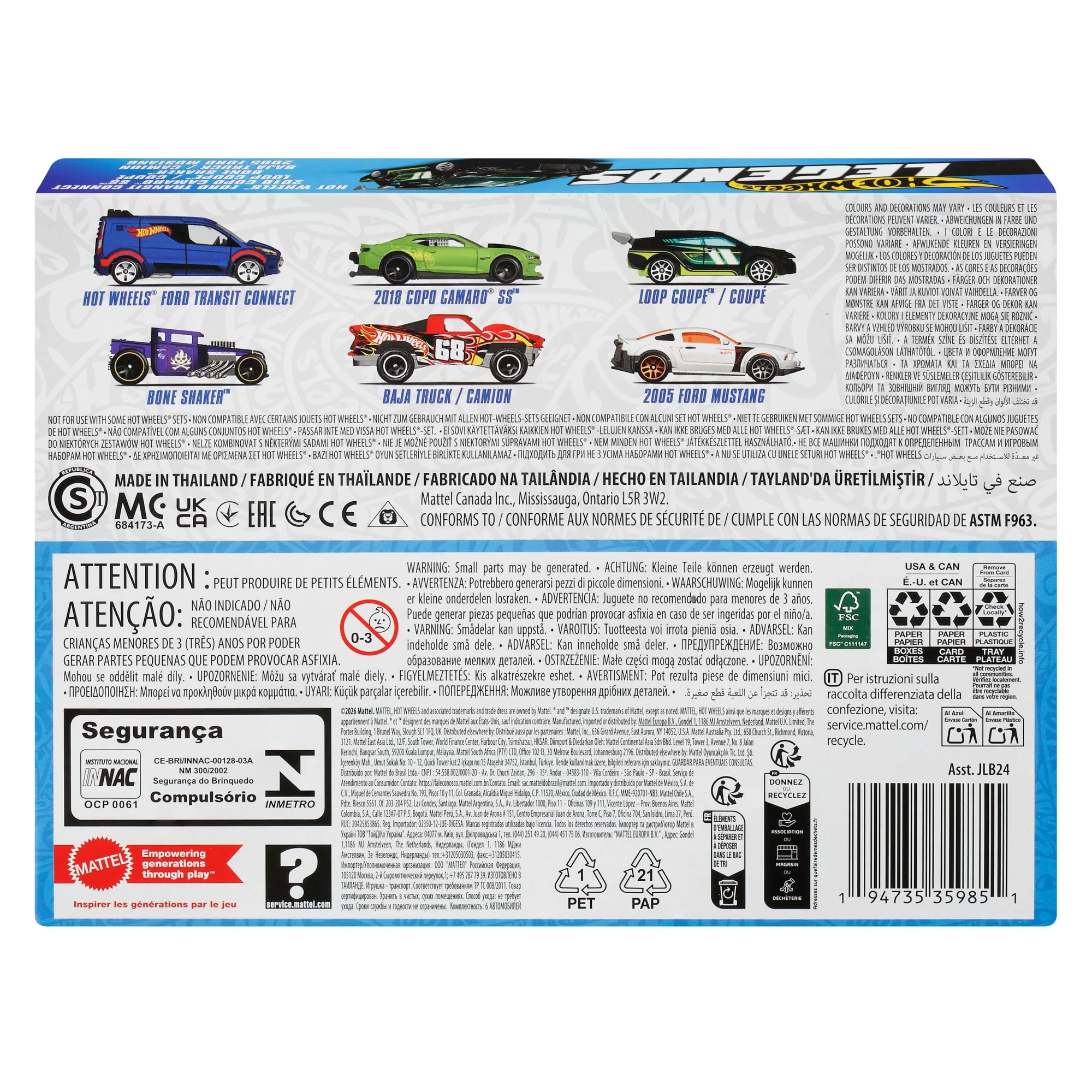 Hot Wheels 1:64 Scale Die-Cast Toy Cars & Trucks, Set Of 6 Legends Vehicles  [Walmart Exclusive] - Image 6