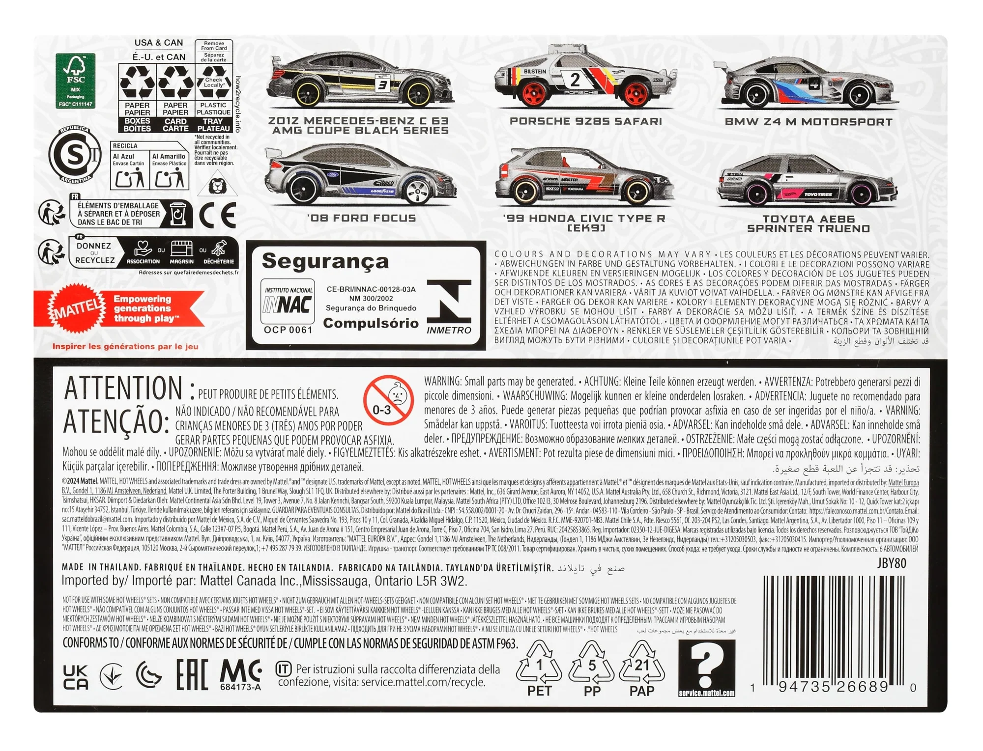 Hot Wheels 1:64 Scale Die-Cast Toy Cars & Trucks, Set Of 6 Zamac Vehicles  [Walmart Exclusive] - Image 4
