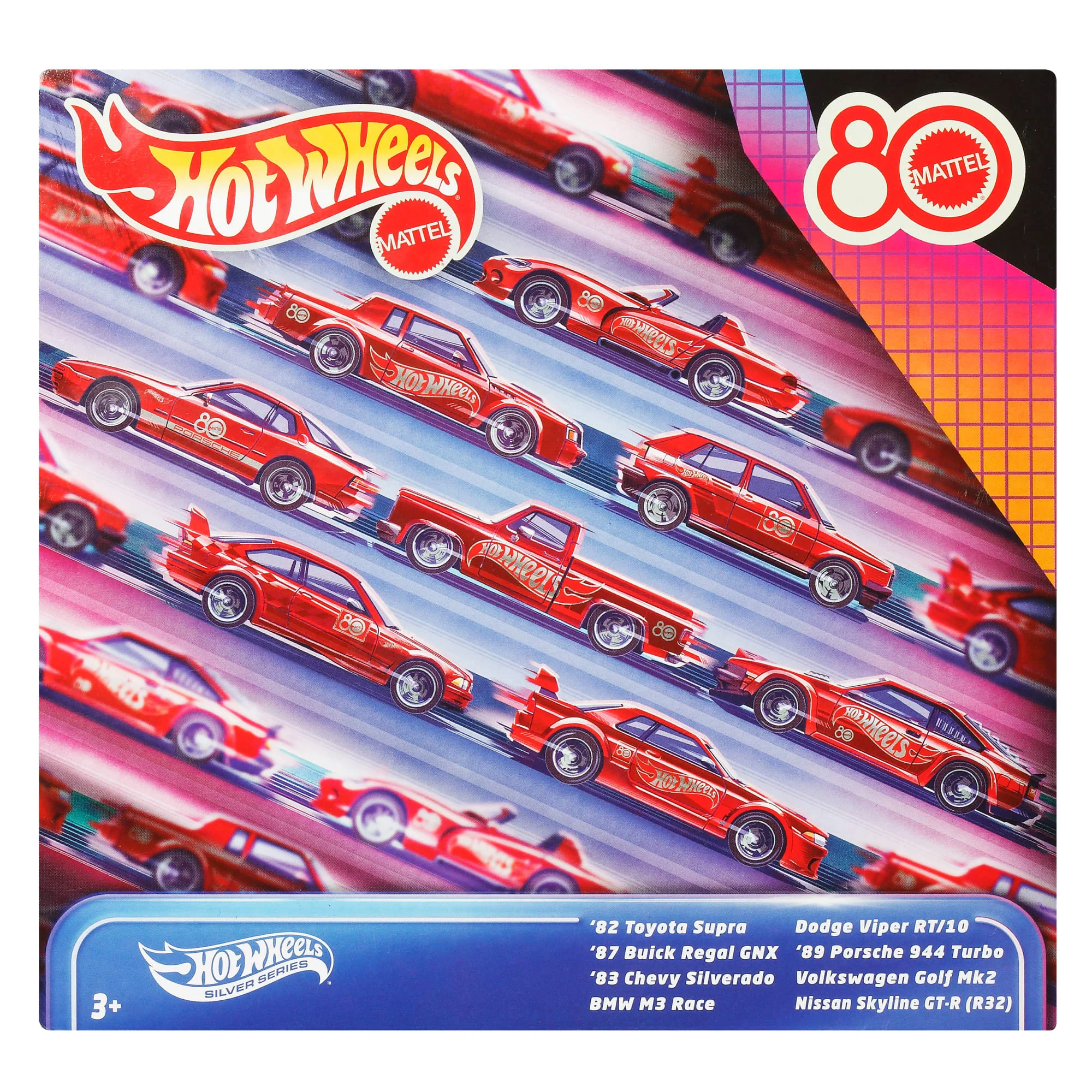 Hot Wheels Silber Serie Mattel 80. Jubiläum 8Er-Pack, Set Mit 8 Fahrzeugen Im Maßstab 1:64, Spielzeugautos Und -Trucks - Image 5