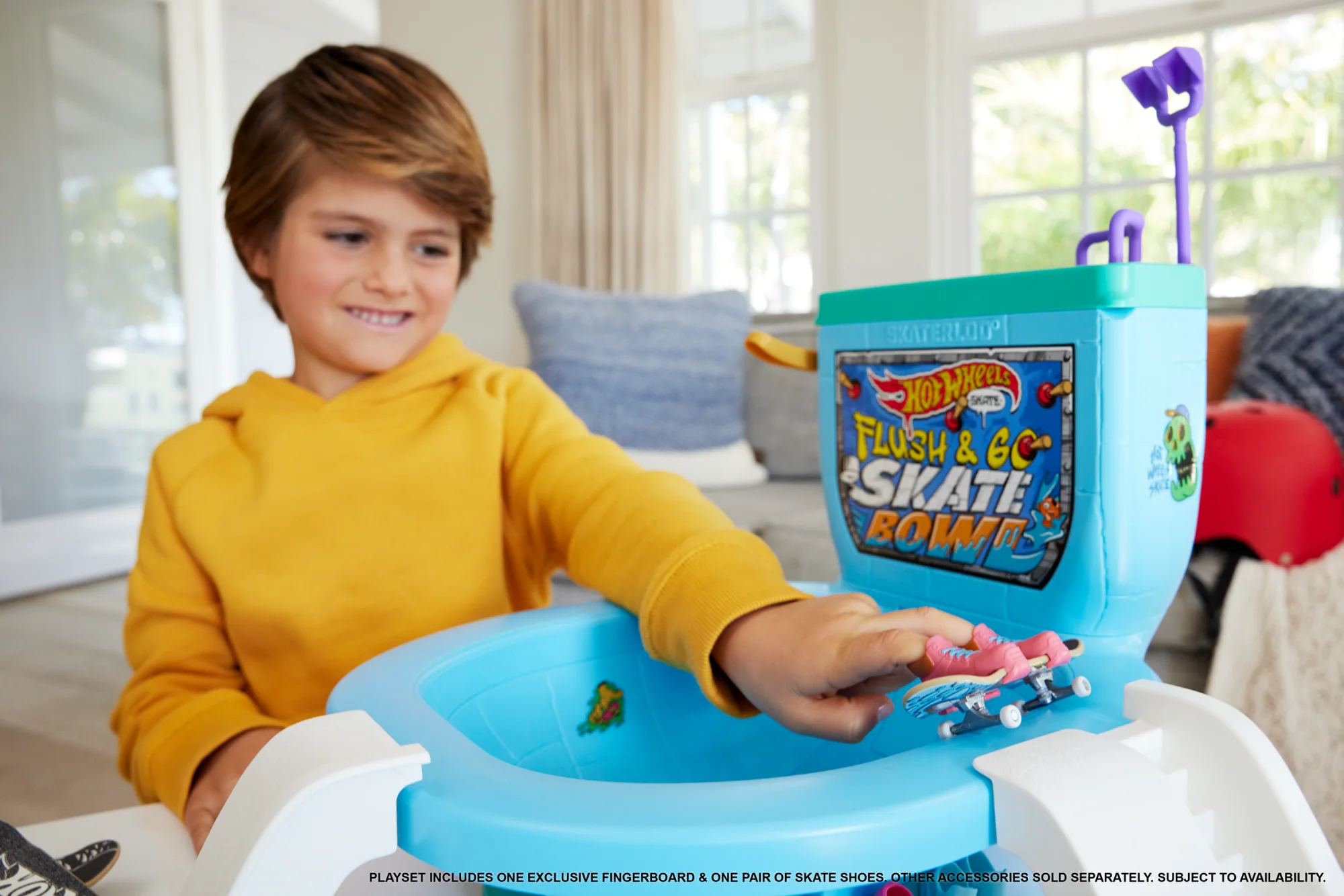 Hot Wheels Skate Vingerboard, Toiletpot Skateset, Doorspoelen En Gaan, Met 1 Exclusief Board En Een Paar Afneembare Skateschoenen - Image 2