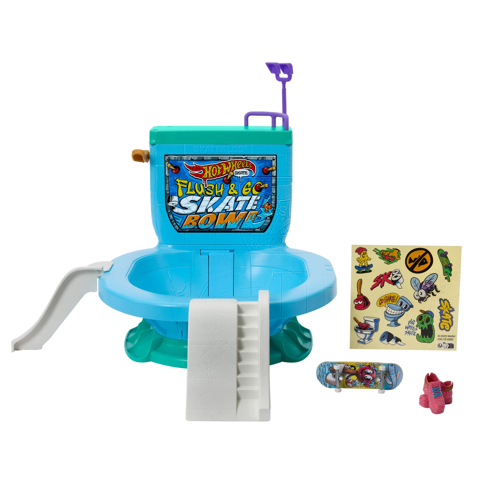 Hot Wheels Skate Vingerboard, Toiletpot Skateset, Doorspoelen En Gaan, Met 1 Exclusief Board En Een Paar Afneembare Skateschoenen - Image 6