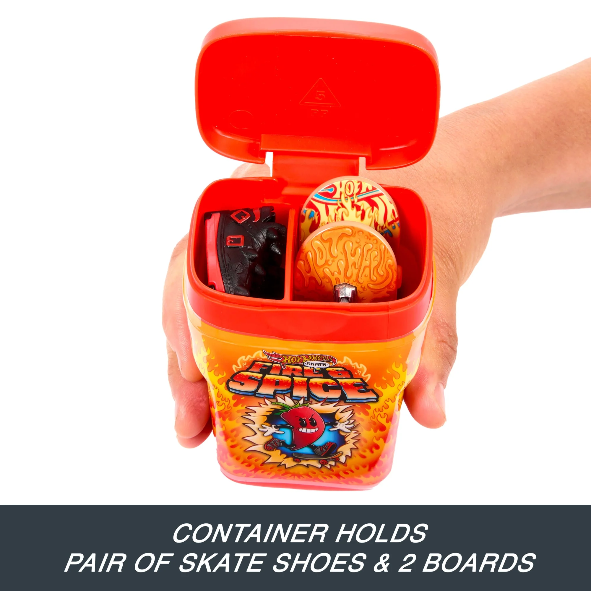 Hot Wheels Skate Flavor Container With 2 Exclusive Fingerboards And 1 Pair Of Removable Skate Shoes in Storage Case - Image 2