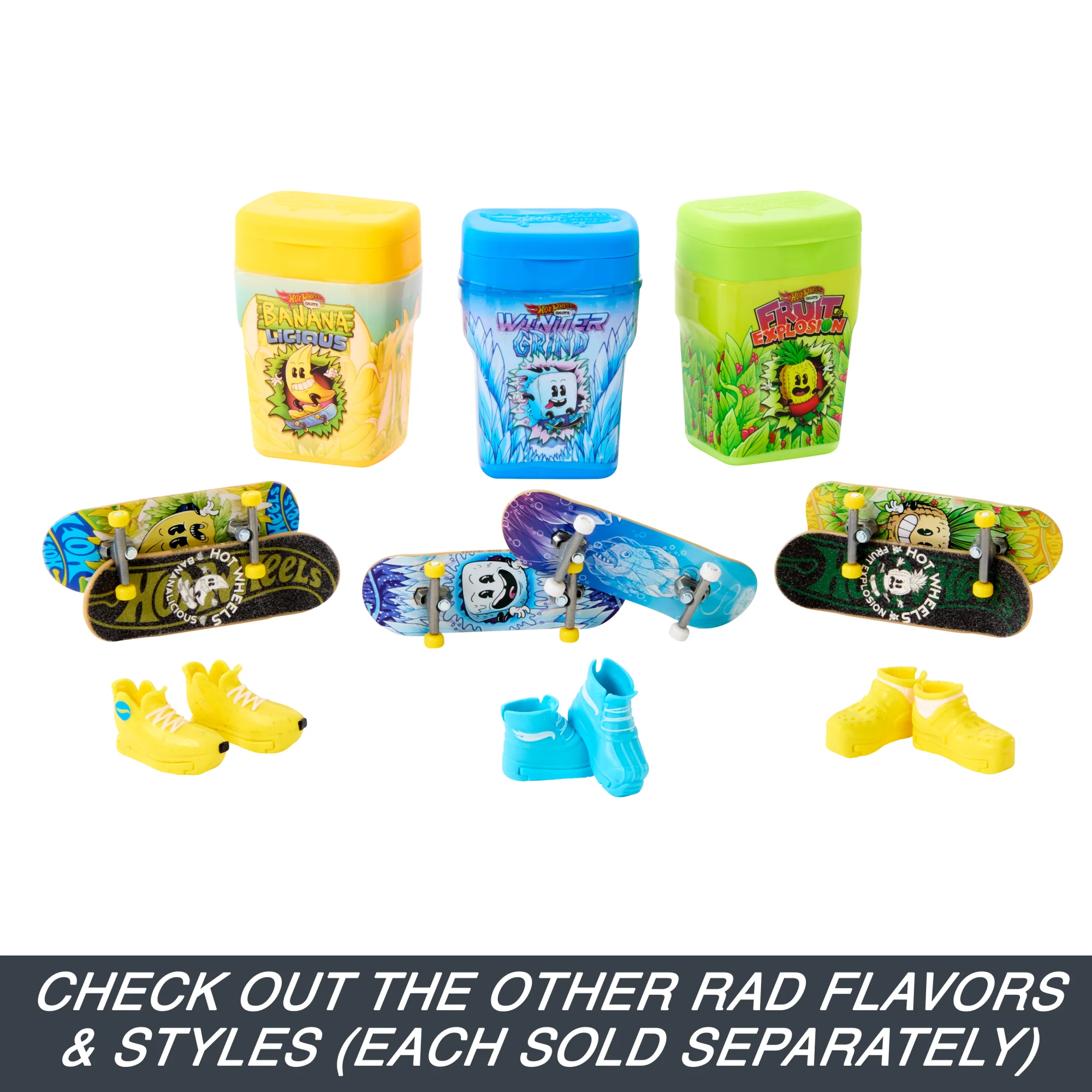 Hot Wheels Skate Flavor Container With 2 Exclusive Fingerboards And 1 Pair Of Removable Skate Shoes in Storage Case - Image 4