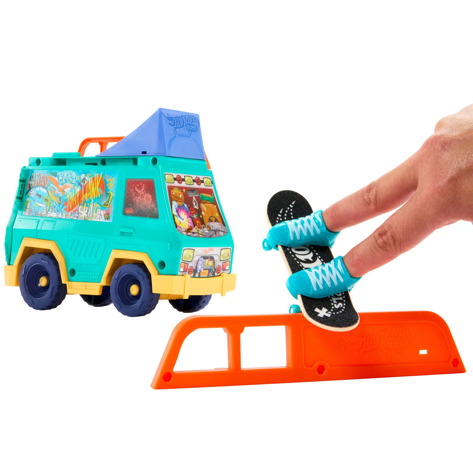 Conjunto Furgoneta De Skate De Tony Hawk Y Hot Wheels Skate Con Tabla “Fingerboard” Exclusiva Y Zapatillas De Skate De Quita Y Pon - Image 2