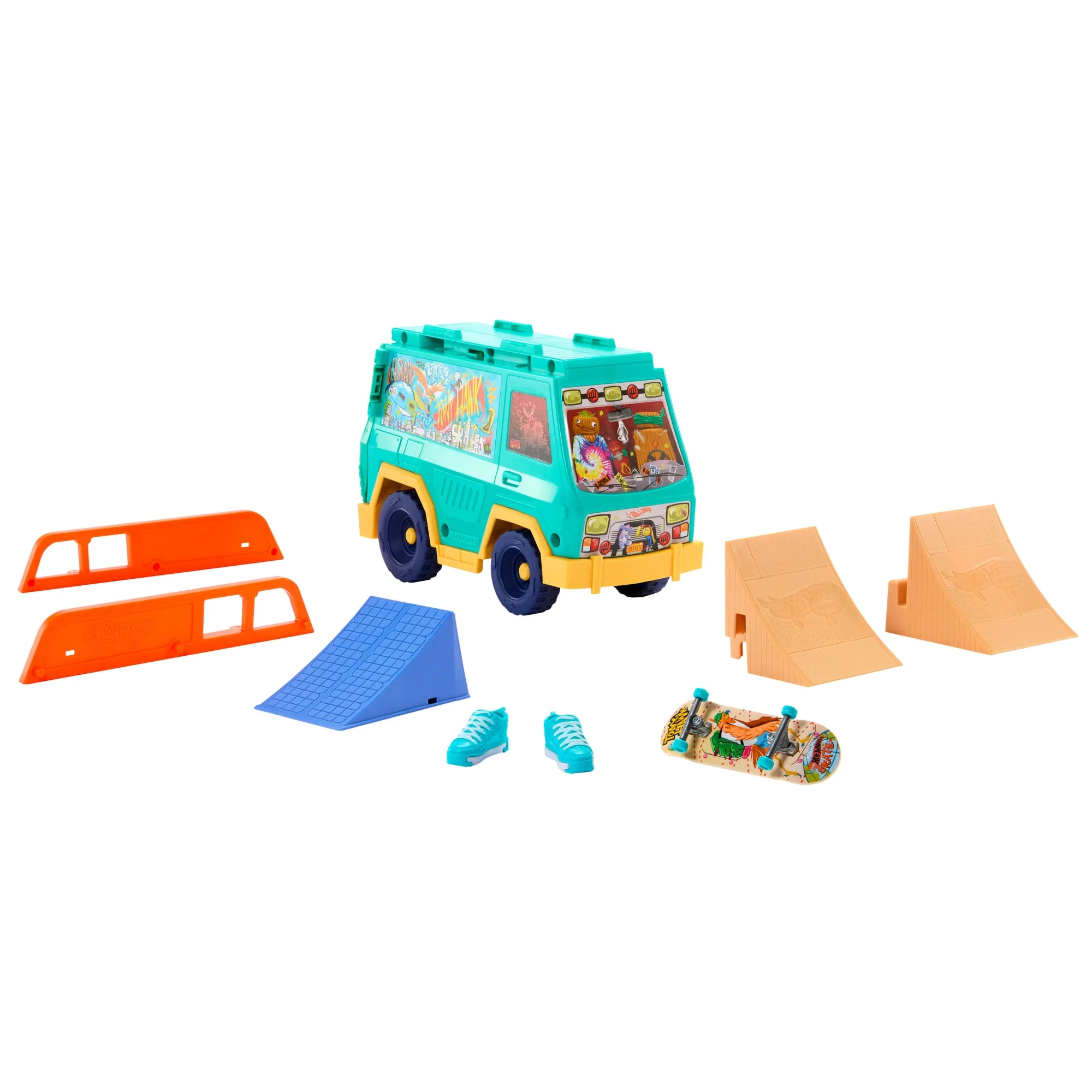Conjunto Furgoneta De Skate De Tony Hawk Y Hot Wheels Skate Con Tabla “Fingerboard” Exclusiva Y Zapatillas De Skate De Quita Y Pon - Image 4