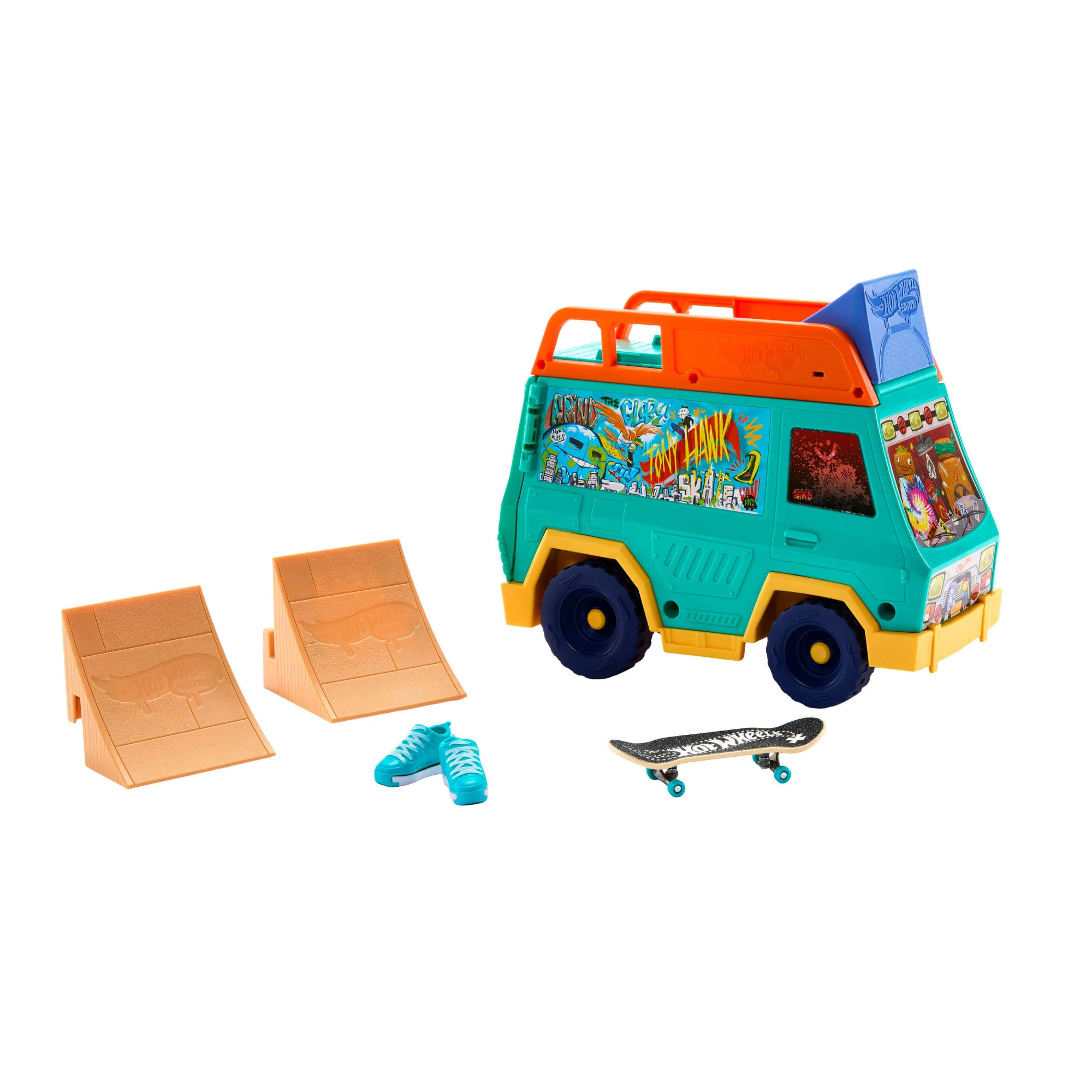 Conjunto Furgoneta De Skate De Tony Hawk Y Hot Wheels Skate Con Tabla “Fingerboard” Exclusiva Y Zapatillas De Skate De Quita Y Pon - Image 6