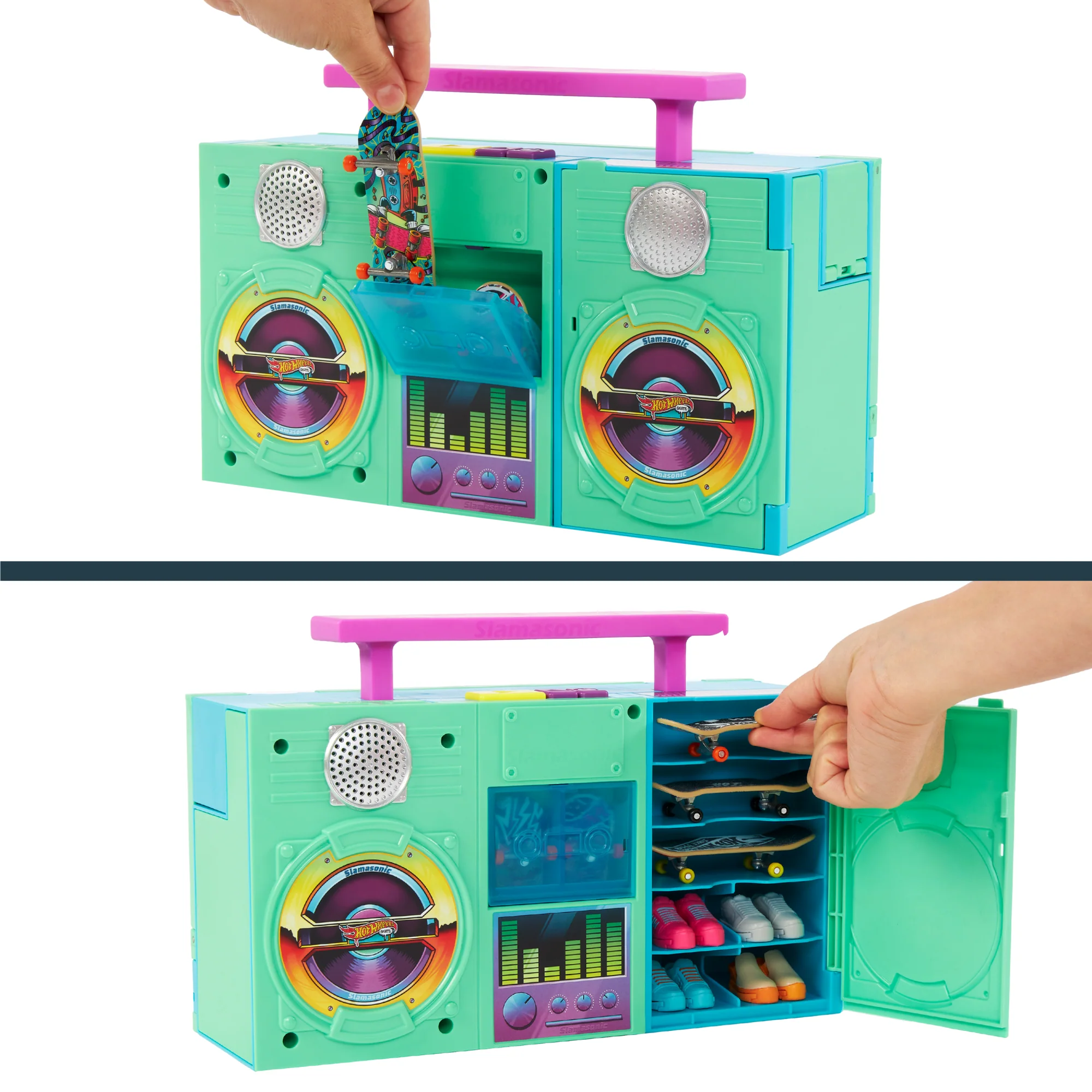 Hot Wheels Skate Gettoblaster Skatepark, Speelset Met 1 Exclusief Vingerboard En Skateschoenen - Image 3