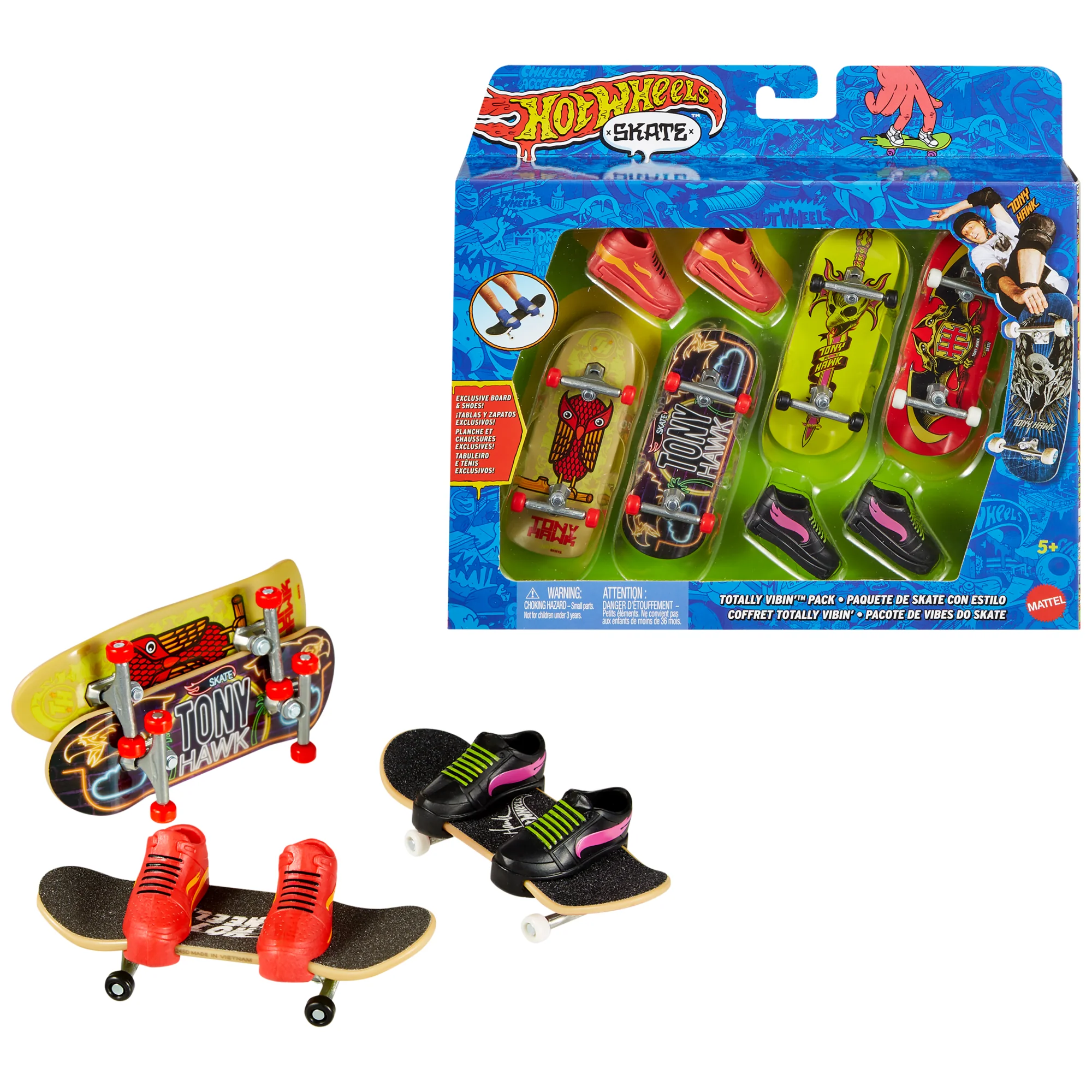 Hot Wheels Skate Tony Hawk Set Vingerboards En Skateschoenen (Stijlen Kunnen Variëren)