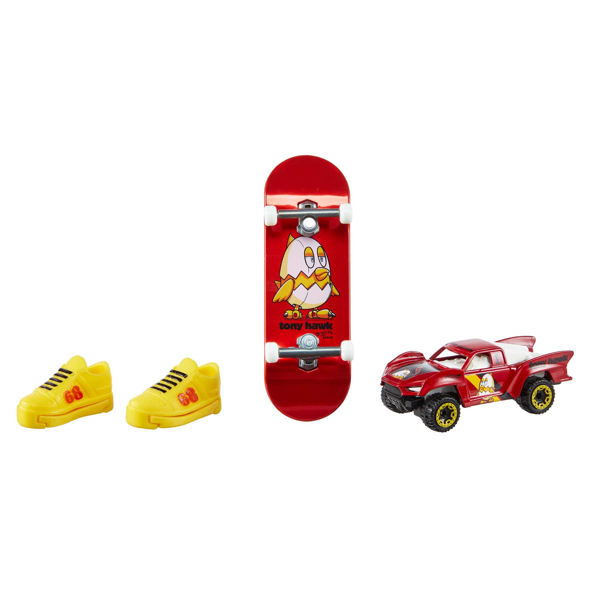 Pack De Coleccionista Hot Wheels Skate De Tony Hawk Con Una Tabla “Fingerboard”, Un Par De Zapatillas Para Montar En Monopatín Y Un Coche (Los Estilos Pueden Variar) - Image 7