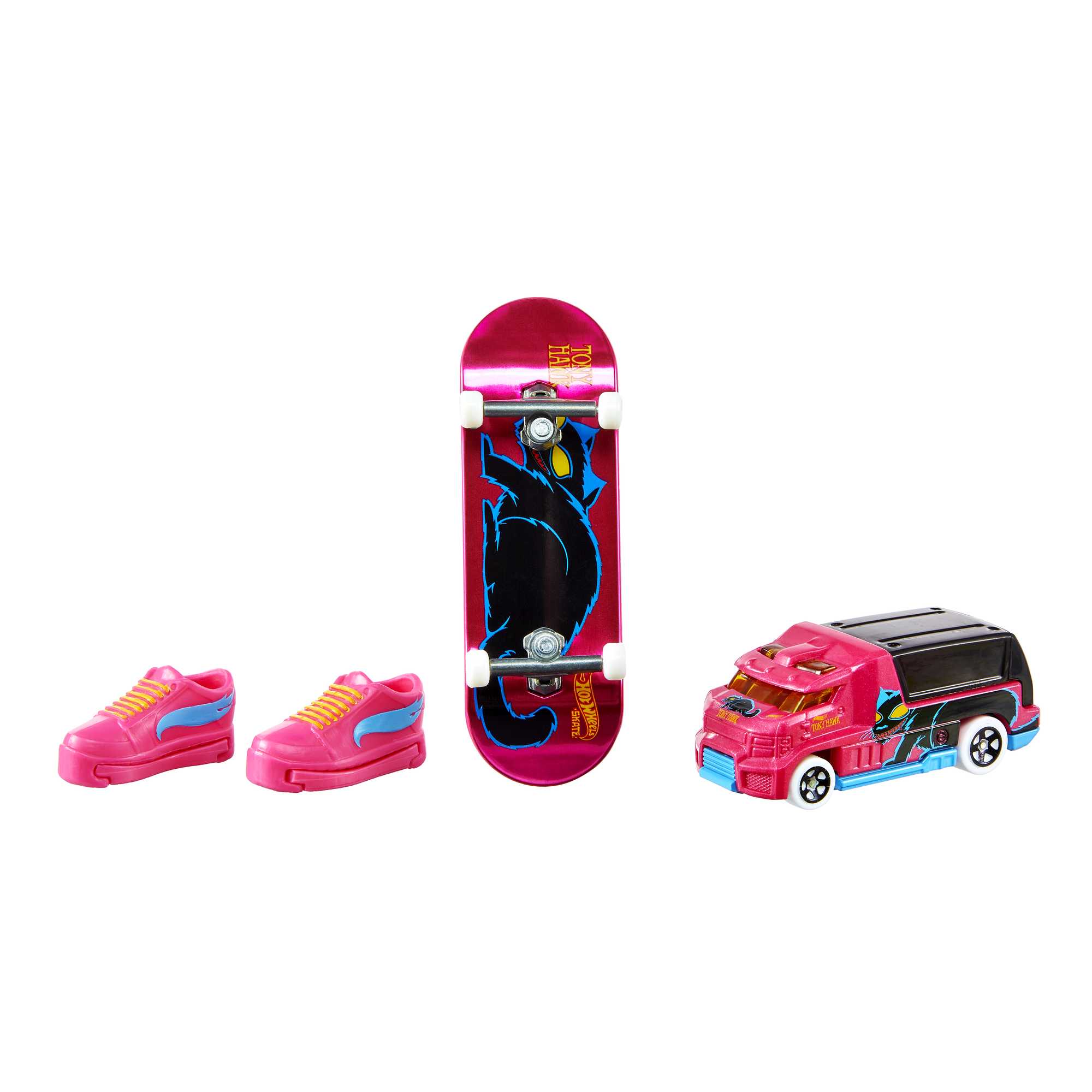 Pack De Coleccionista Hot Wheels Skate De Tony Hawk Con Una Tabla “Fingerboard”, Un Par De Zapatillas Para Montar En Monopatín Y Un Coche (Los Estilos Pueden Variar) - Image 9