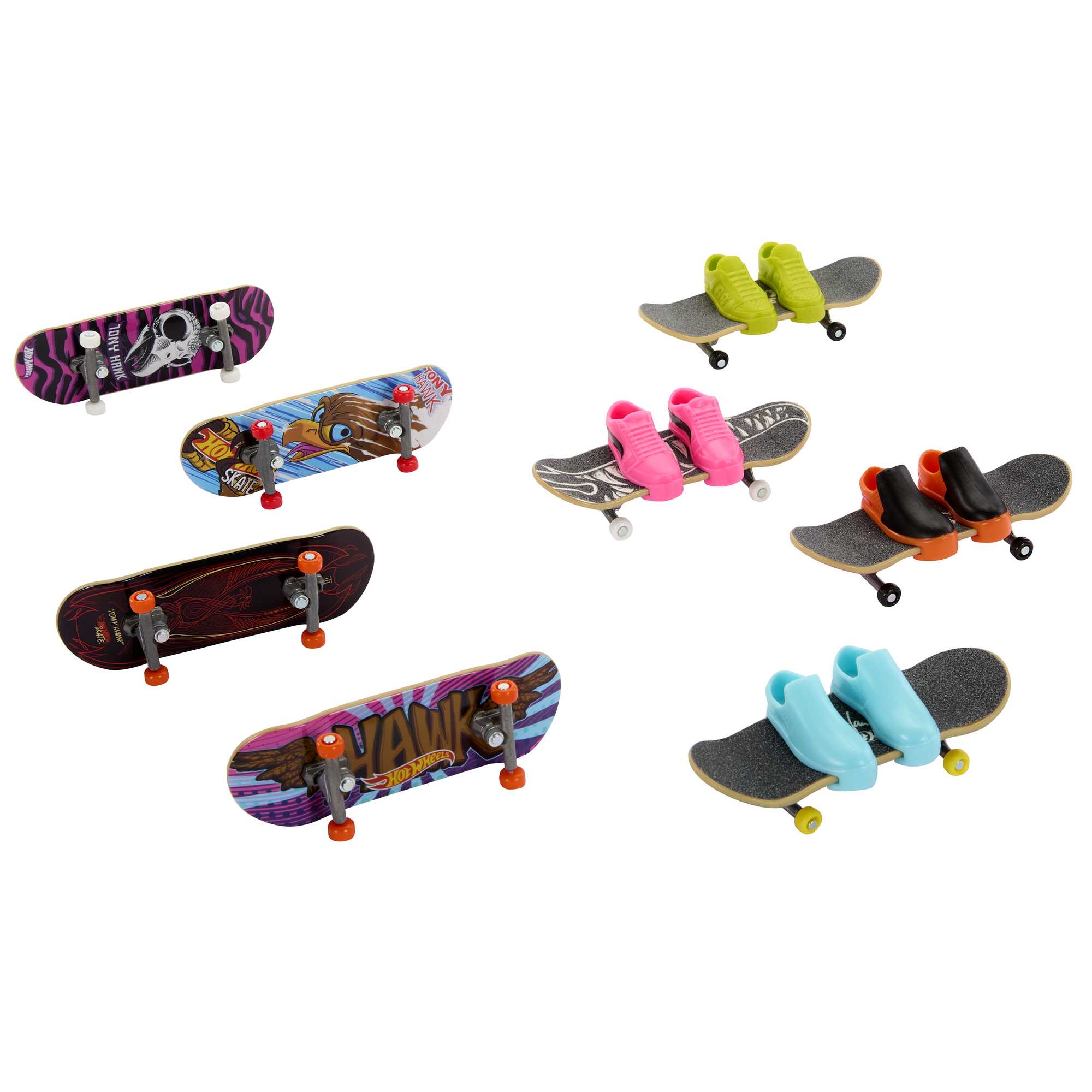 Hot Wheels Skate 8-Pack Bundle Of Tony Hawk-Themed Fingerboards And Shoes - Image 6