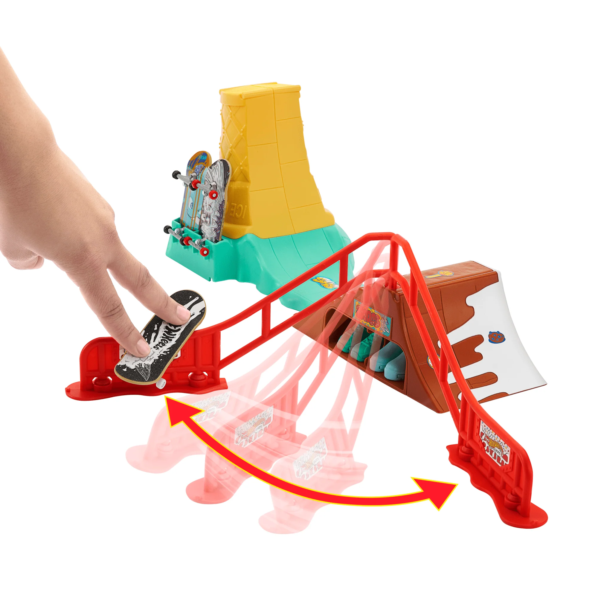 Hot Wheels Skate Skatepark + deskorolka Zestaw Asortyment - Image 7