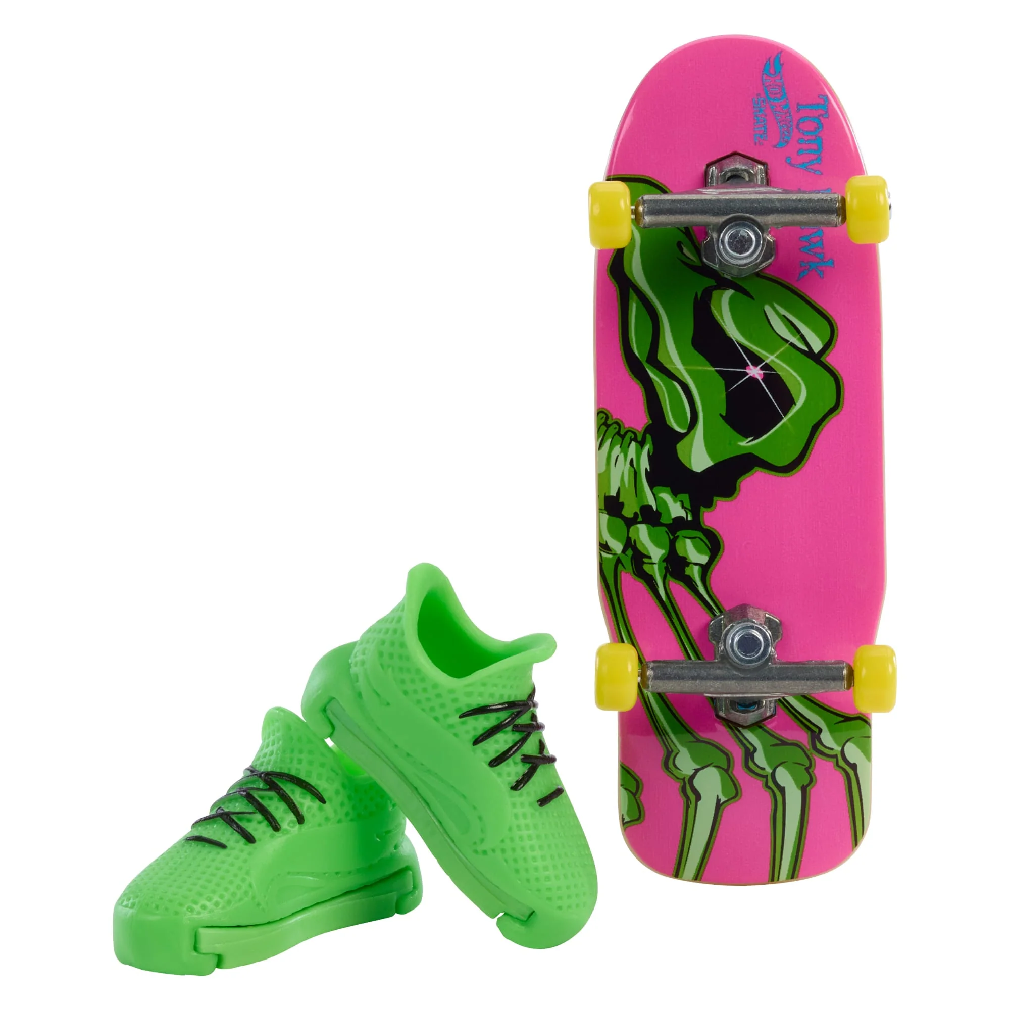 Hot Wheels Skate Calaveras Neón Tabla “Fingerboard” Y Zapatillas Para Montar En Monopatín Intercambiables Inspiradas En Tony Hawk (Los Estilos Pueden Variar) - Image 6