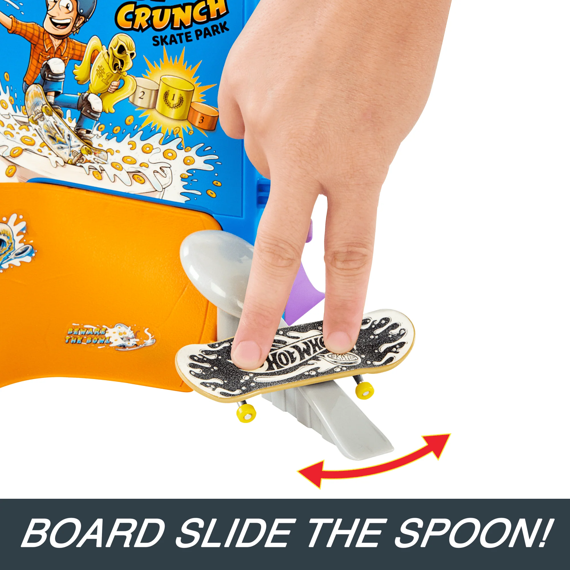 Hot Wheels Skate Tony Hawk Cereal Skate Bowl Fingerboard Set With 1 Exclusive Board & Pair Of Skate Shoes - Image 4