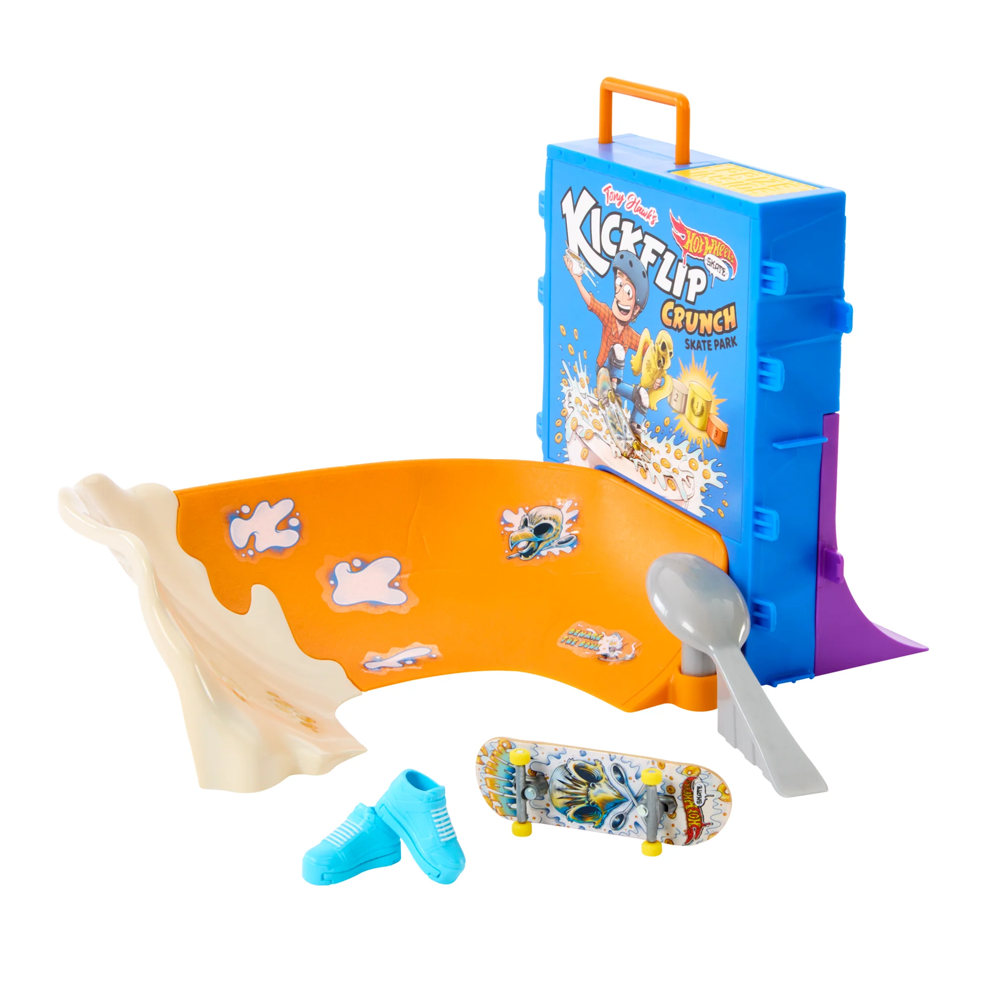 Hot Wheels Skate Tony Hawk Cereal Skate Bowl Fingerboard Set With 1 Exclusive Board & Pair Of Skate Shoes - Image 6