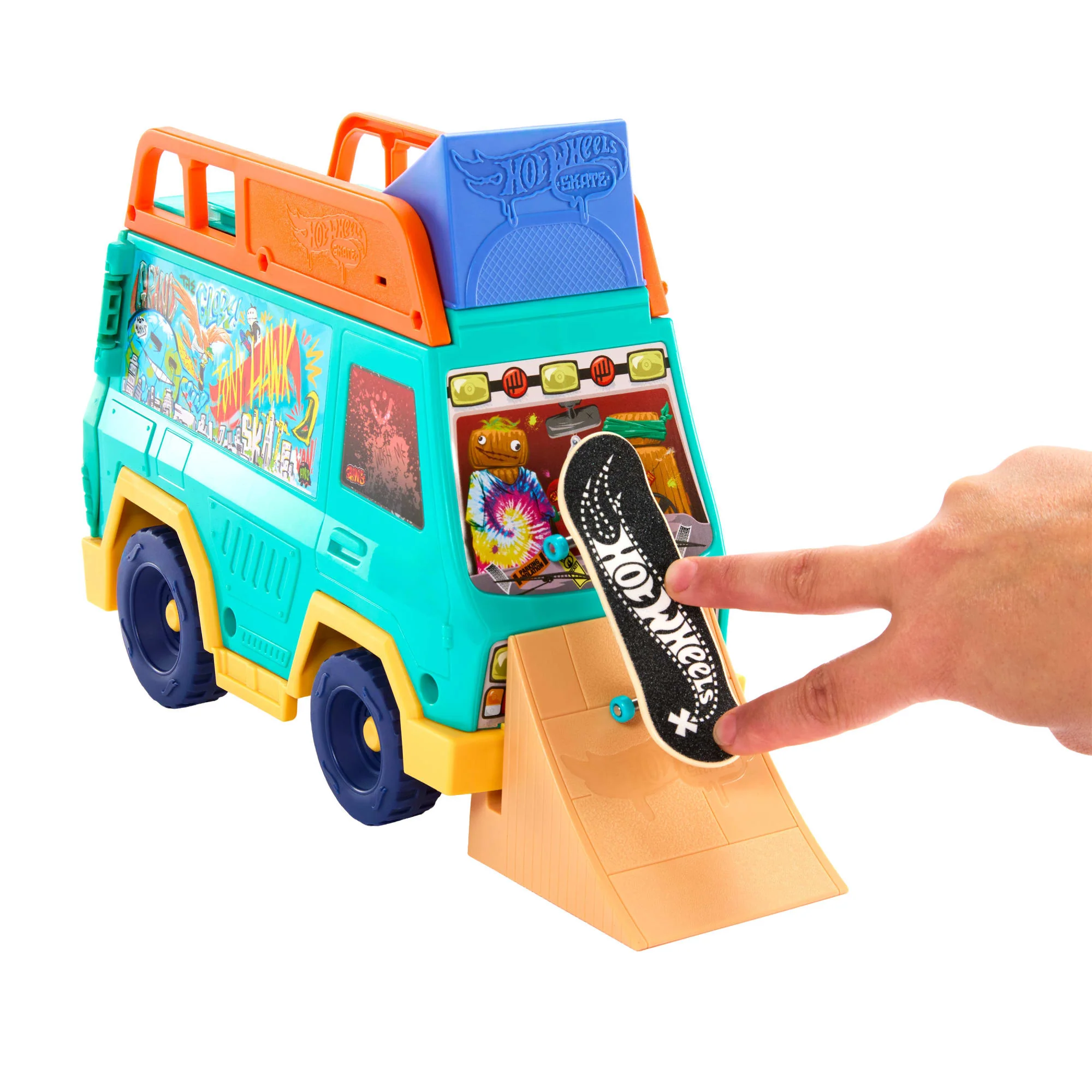 Hot Wheels Skate Tony Hawk Skatervan-Spielset Mit Exklusivem Fingerboard Und Abnehmbaren Skateschuhen - Image 3