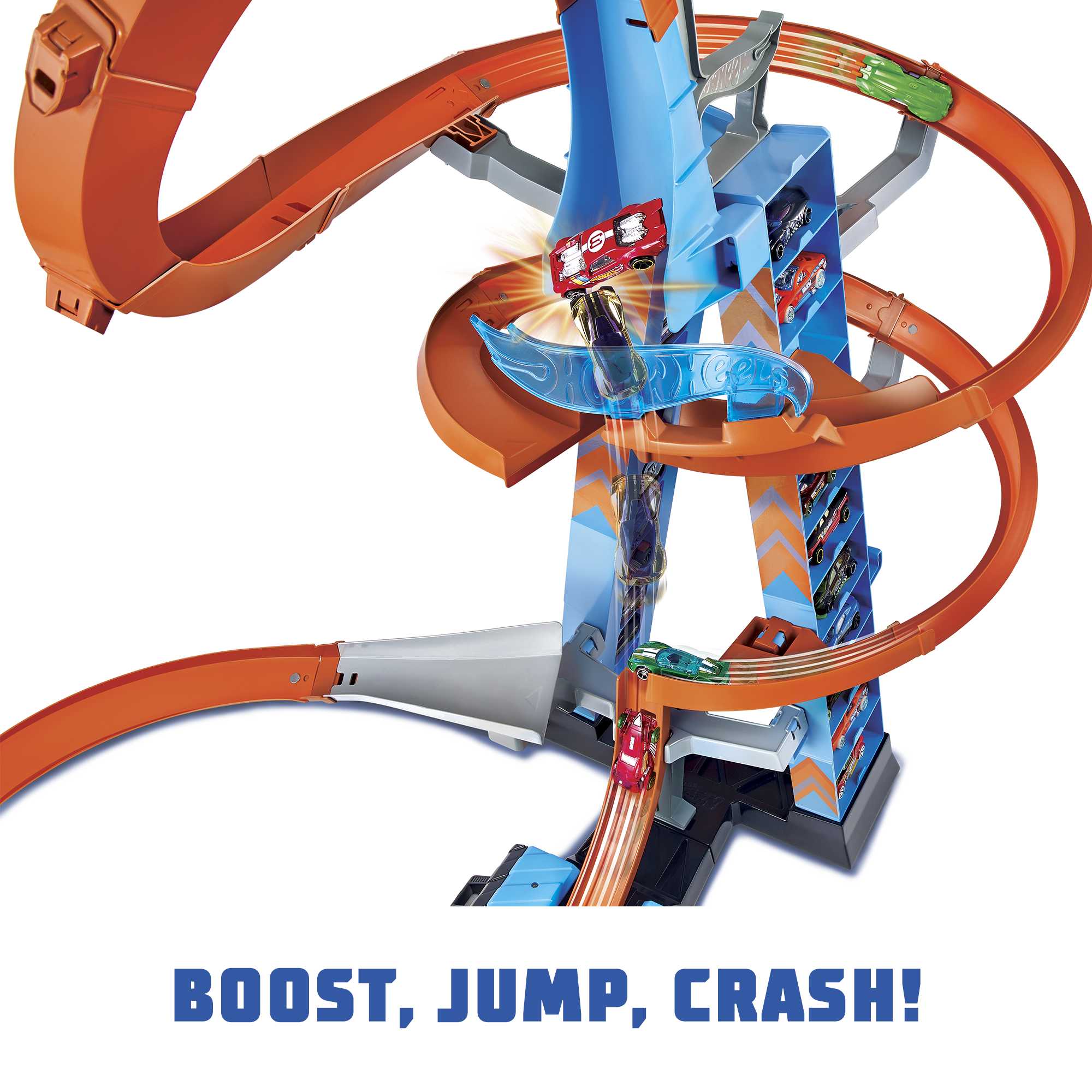 Hot Wheels Sky Crash Tower Track Set With Diecast Car - Image 3