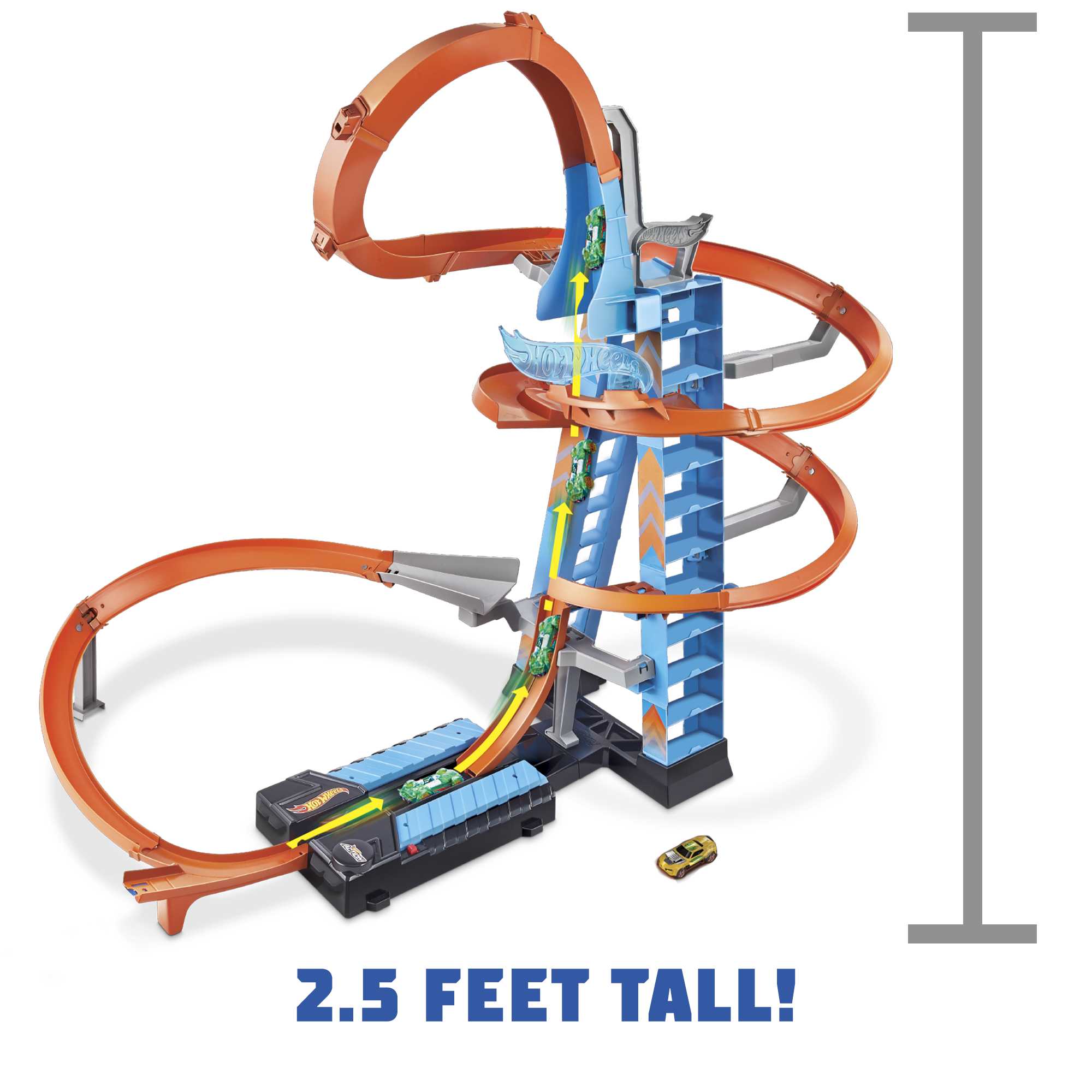 Hot Wheels Sky Crash Tower Track Set With Diecast Car - Image 4