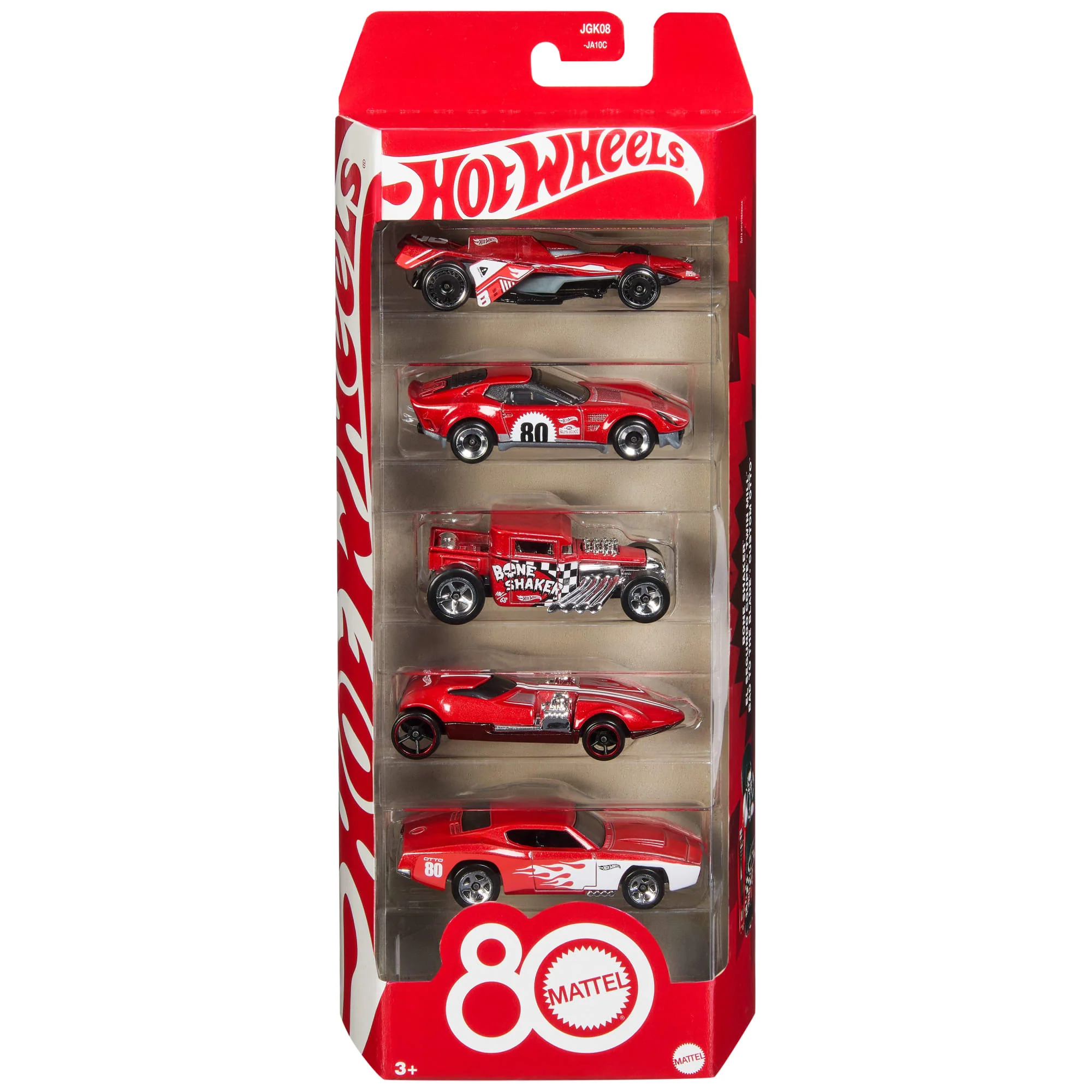 Hot Wheels Core Mattel 80E Verjaardag 5-Pack Speelgoedauto's Op Schaal 1:64 Met Verzamelbare Decoratie
